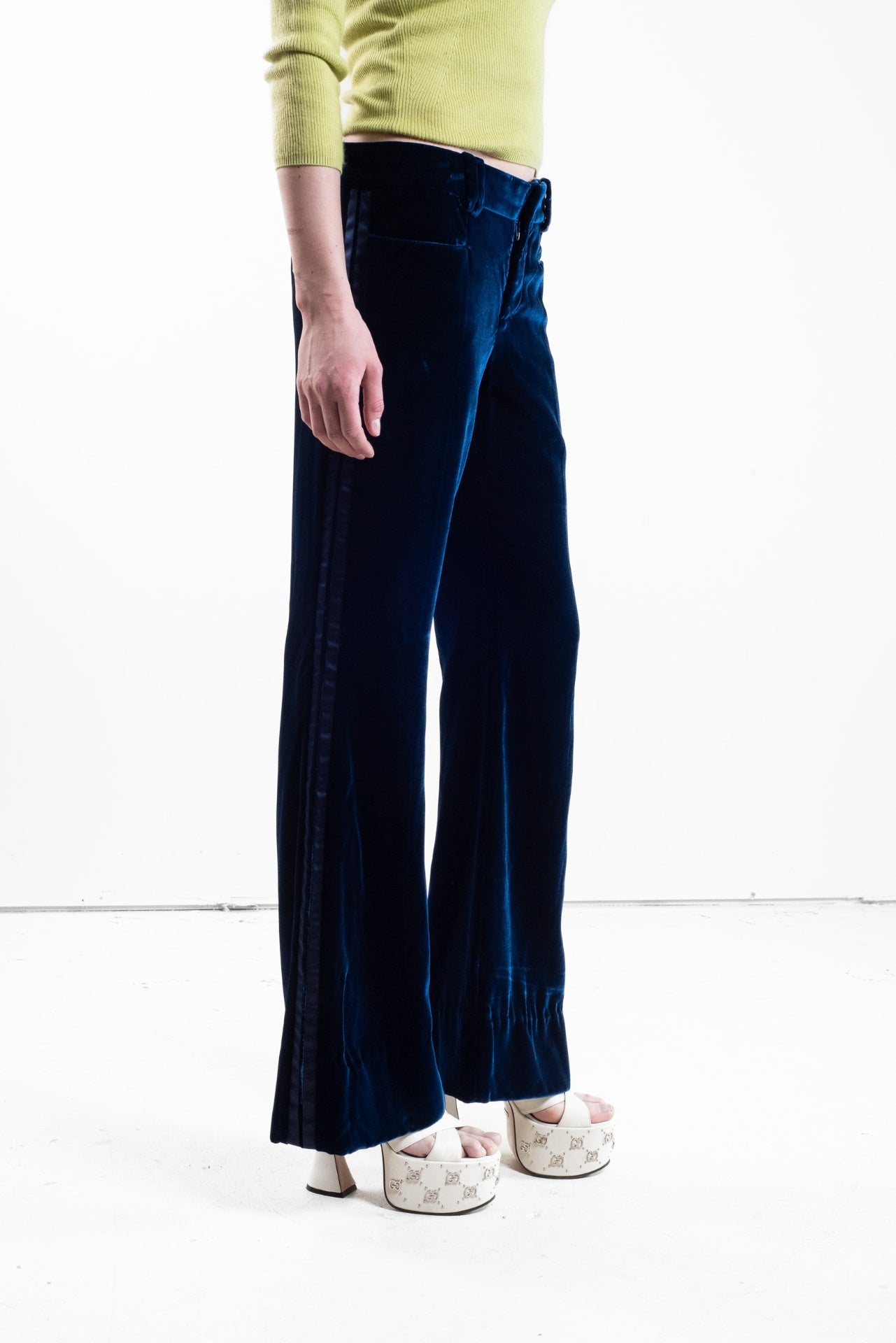 Blue Velvet Flare Dress Pant chdup