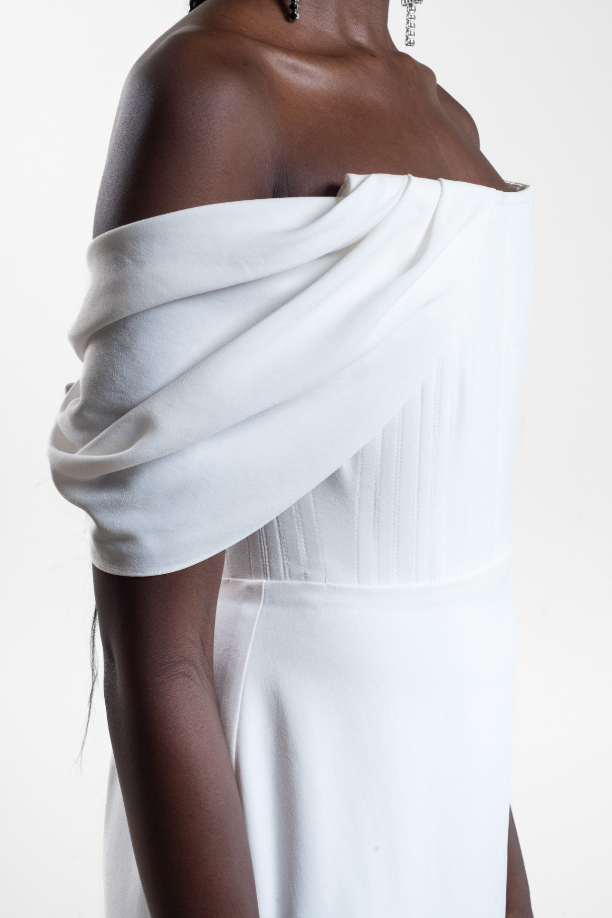 White Strapless Corset Dress