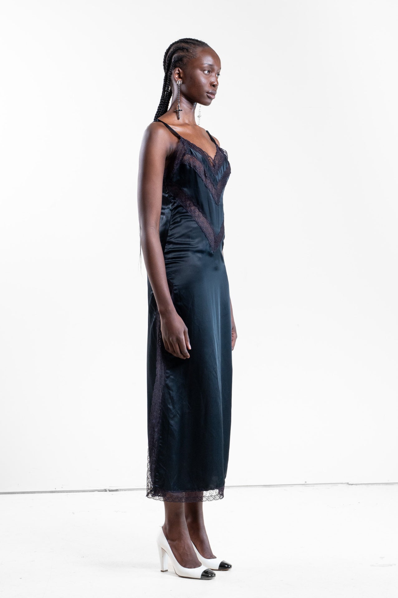 Vintage Satin & Lace Slip Dress