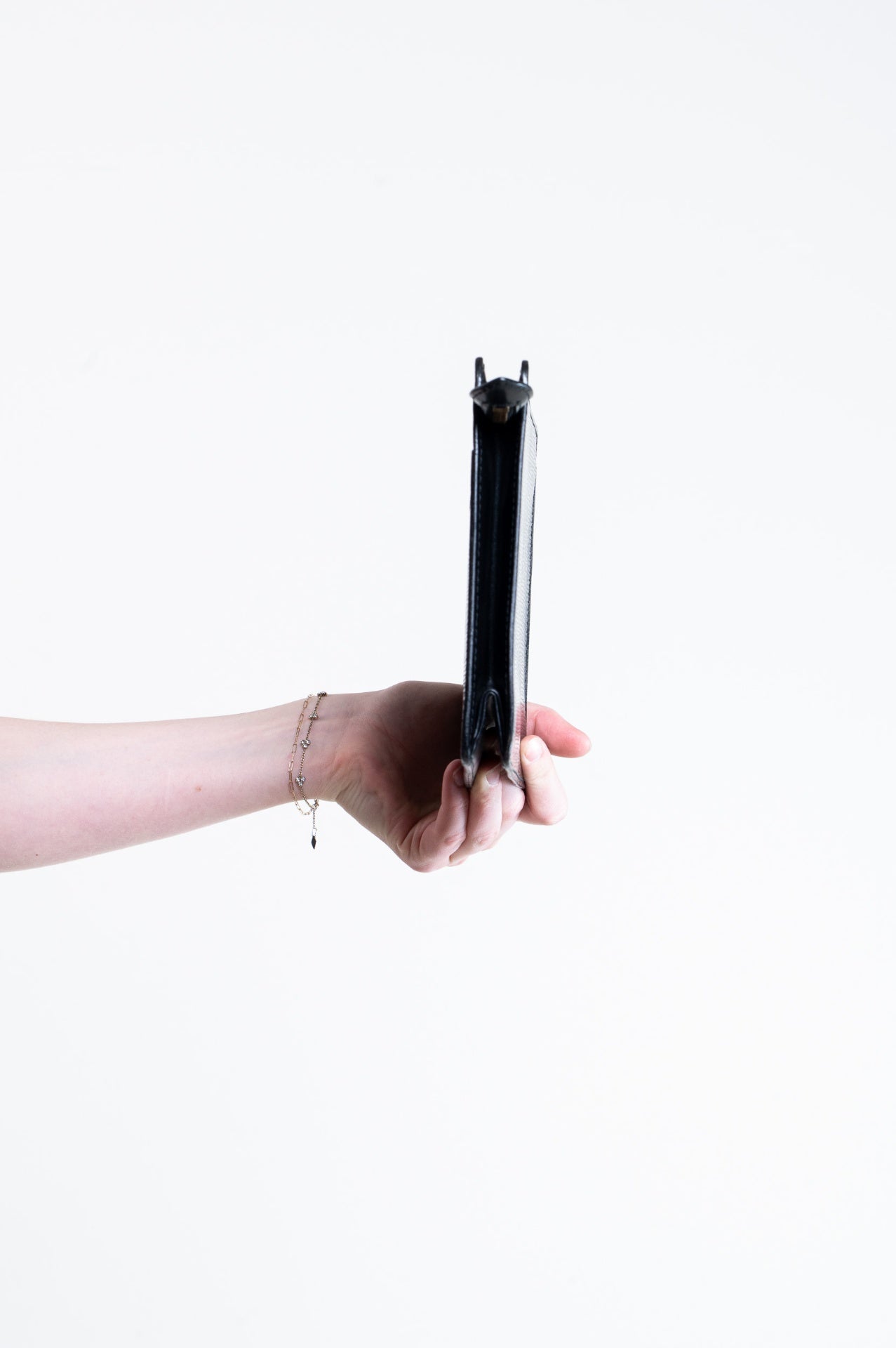 Black Epi Leather Zip Pouch