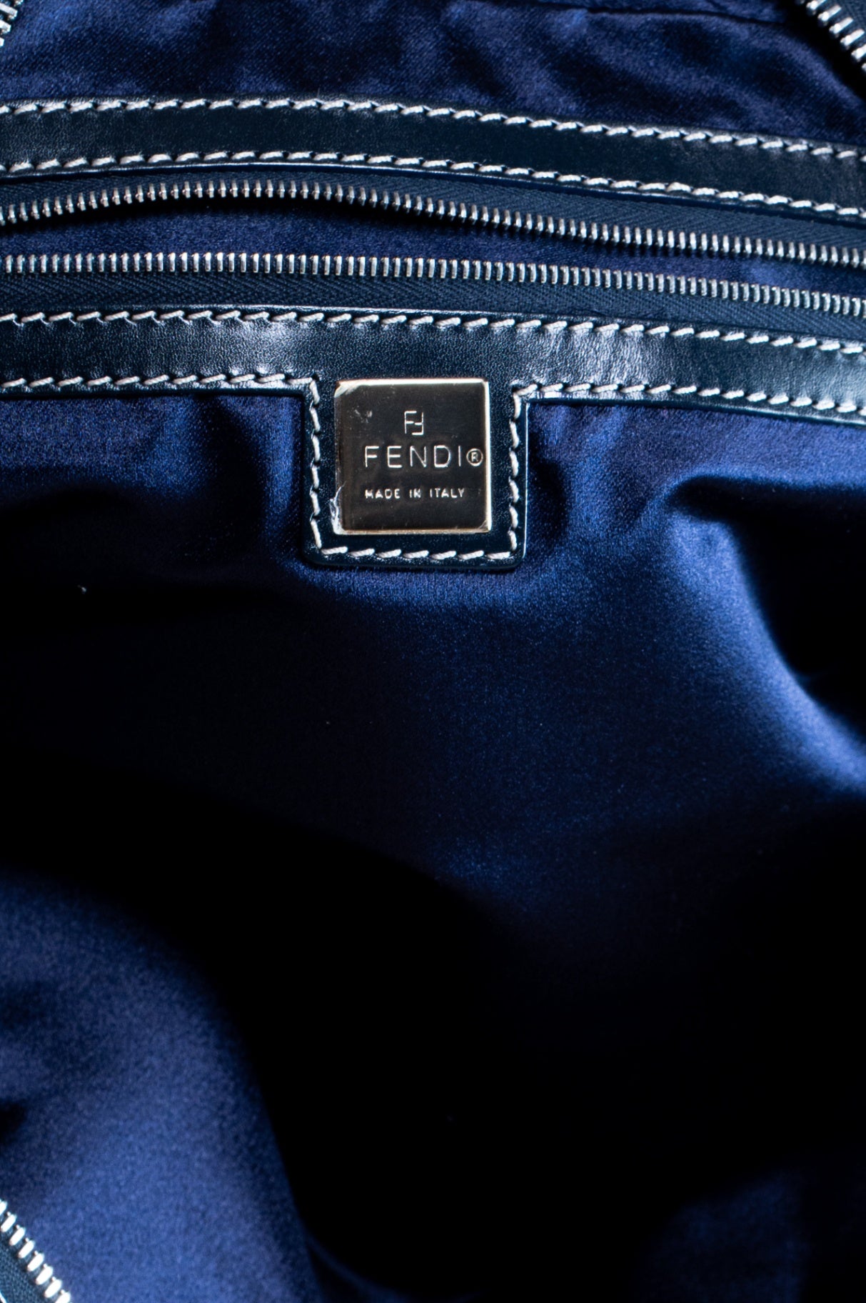 Navy FF Zucca Vintage Long Shoulder Bag