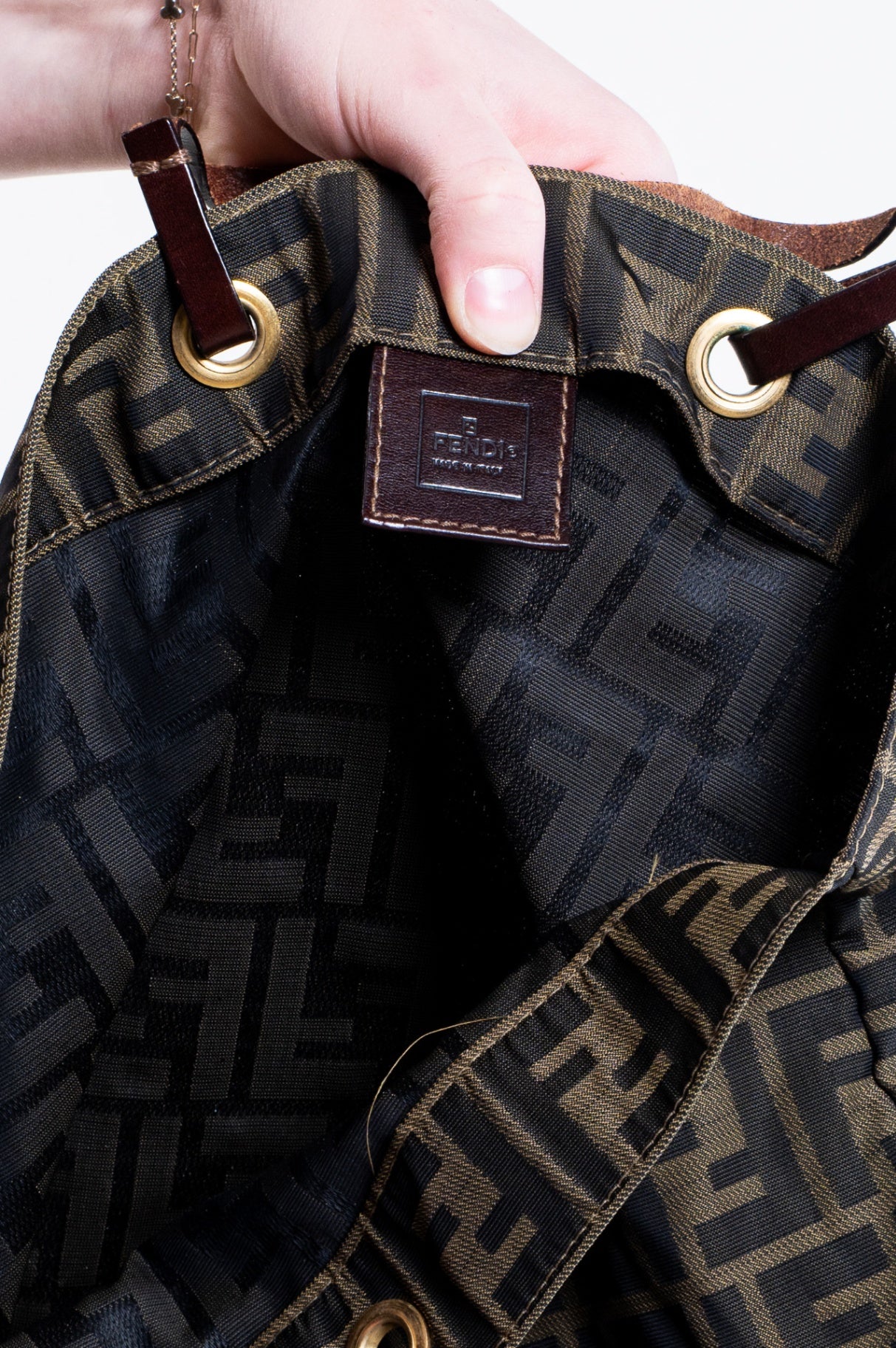 Brown FF Vintage Tote with Leather