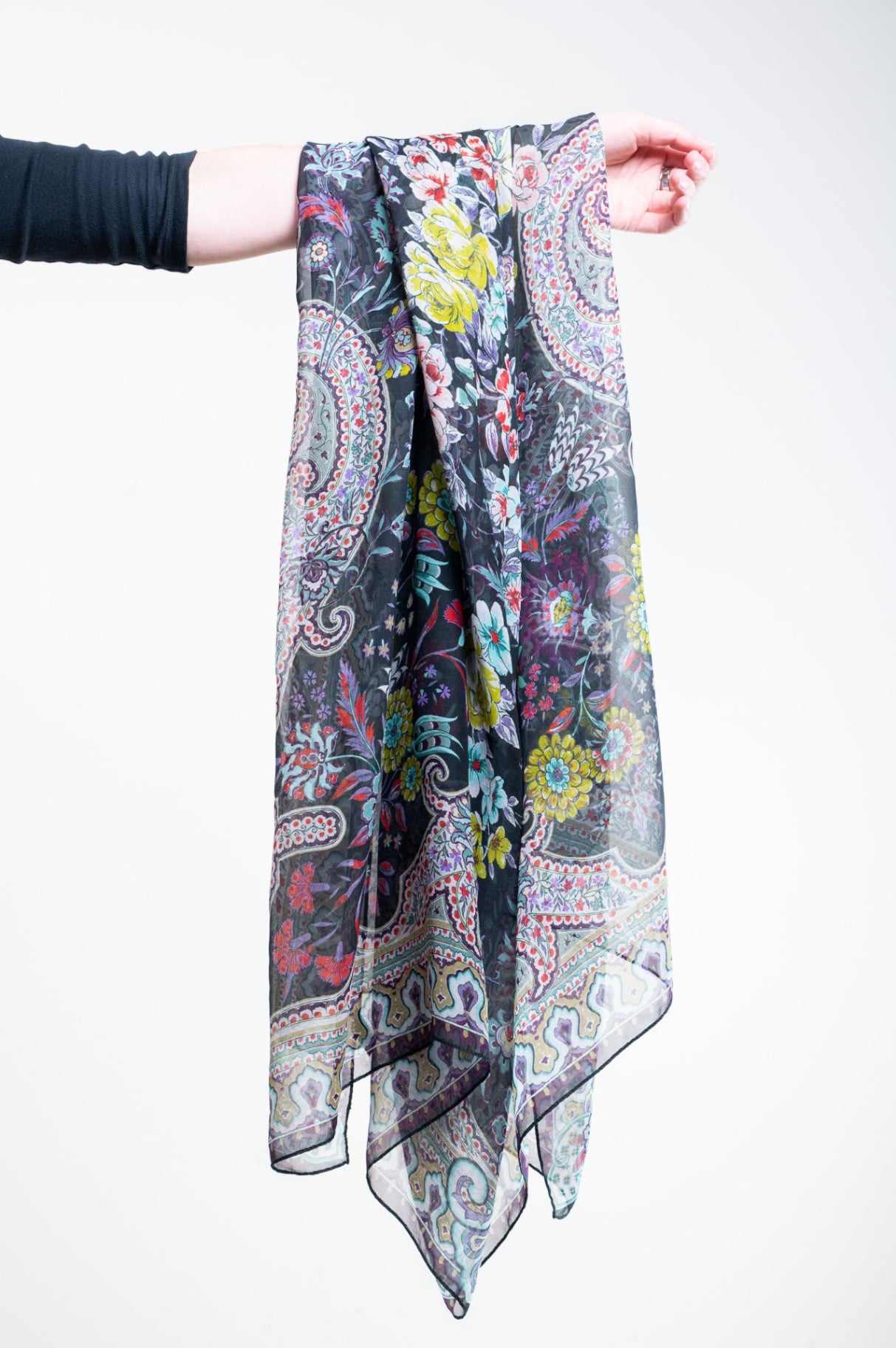 Floral Multicoloured Silk Scarf