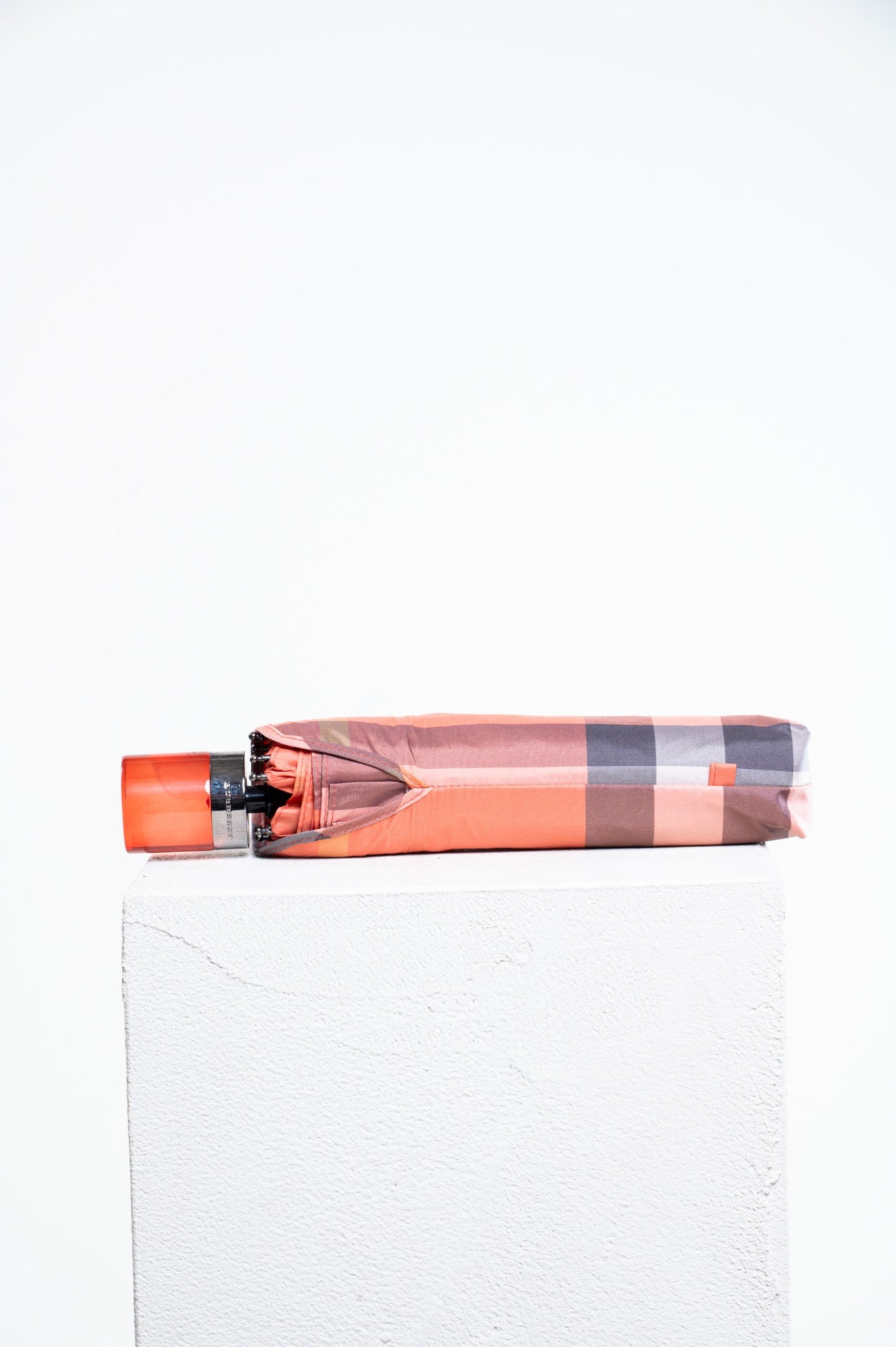 Coral Nova Check Pop-Up Umbrella