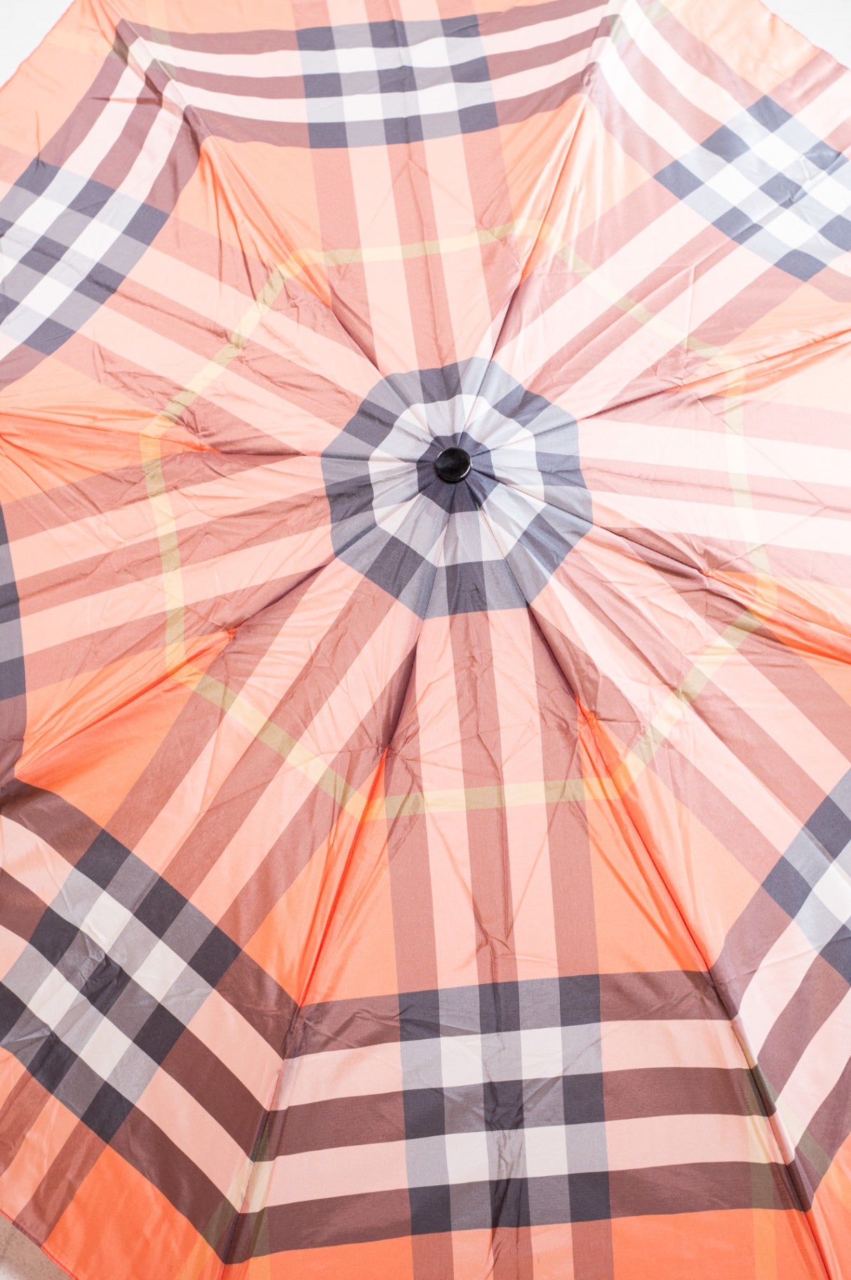 Coral Nova Check Pop-Up Umbrella