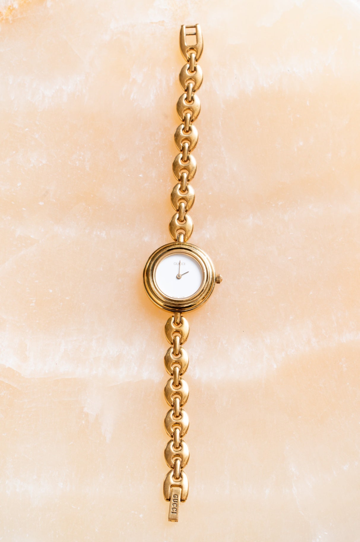 Vintage Gold Chain Link Bezel Watch