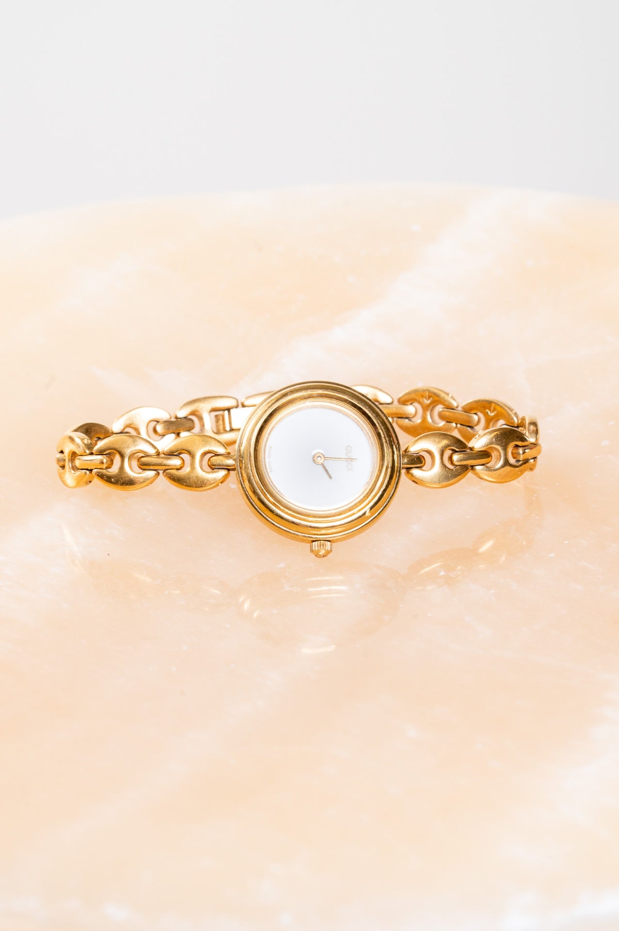 Vintage Gold Chain Link Bezel Watch
