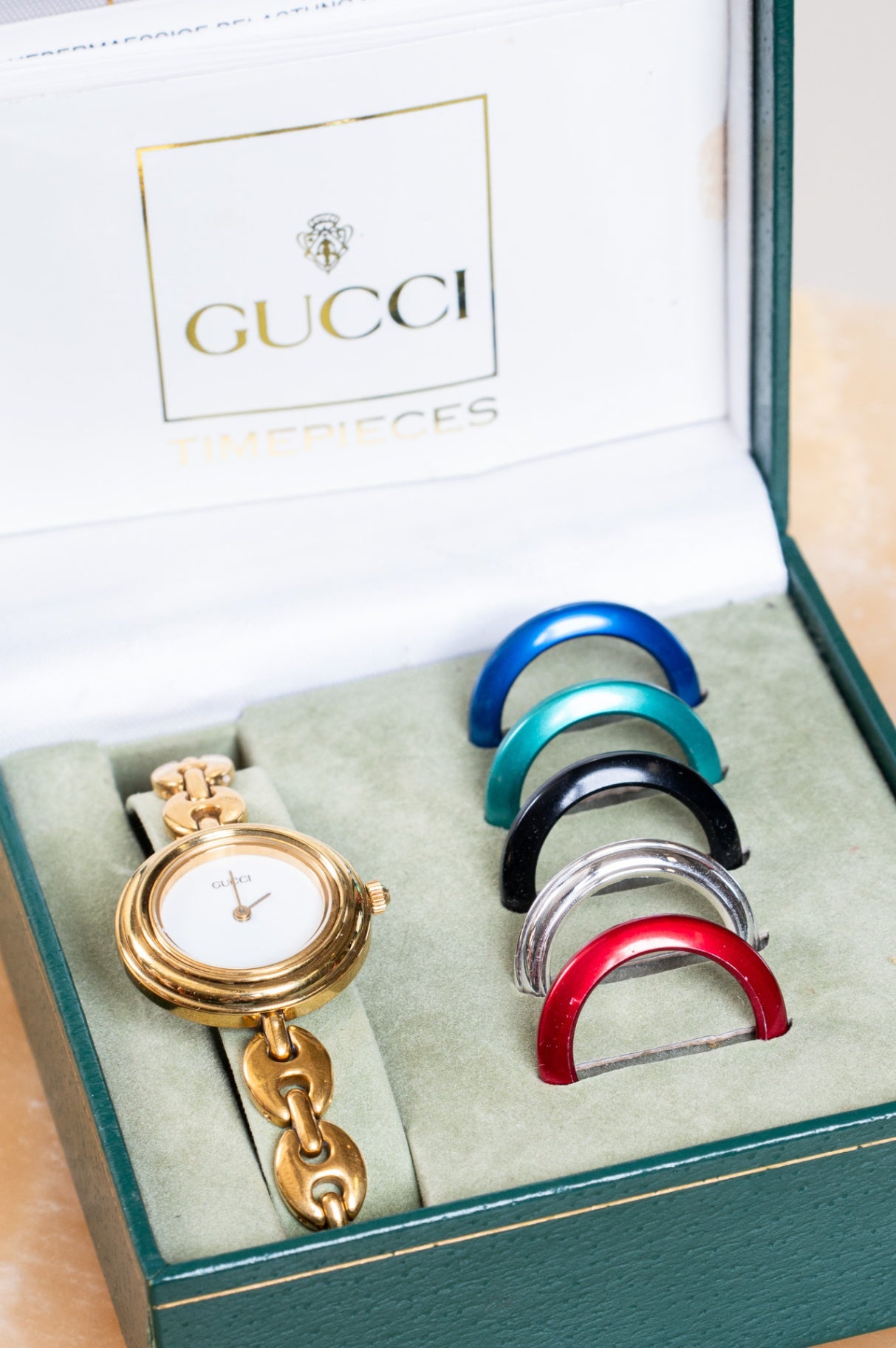 Vintage Gold Chain Link Bezel Watch