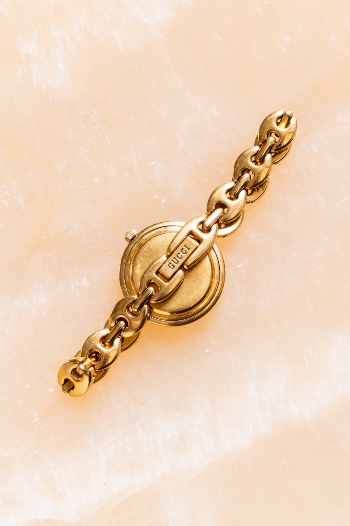 Vintage Gold Chain Link Bezel Watch