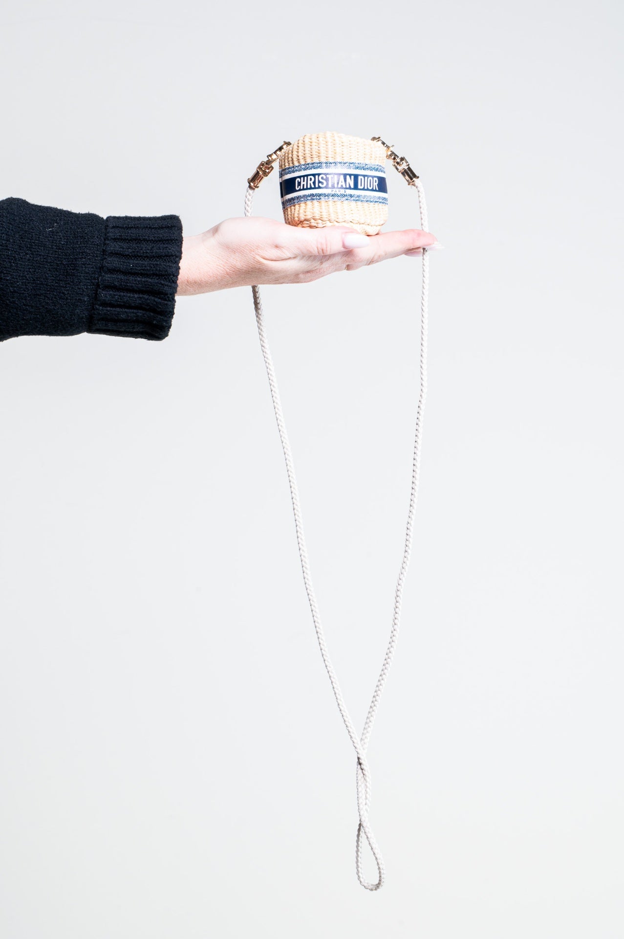 Rattan Mini Bucket Crossbody Bag