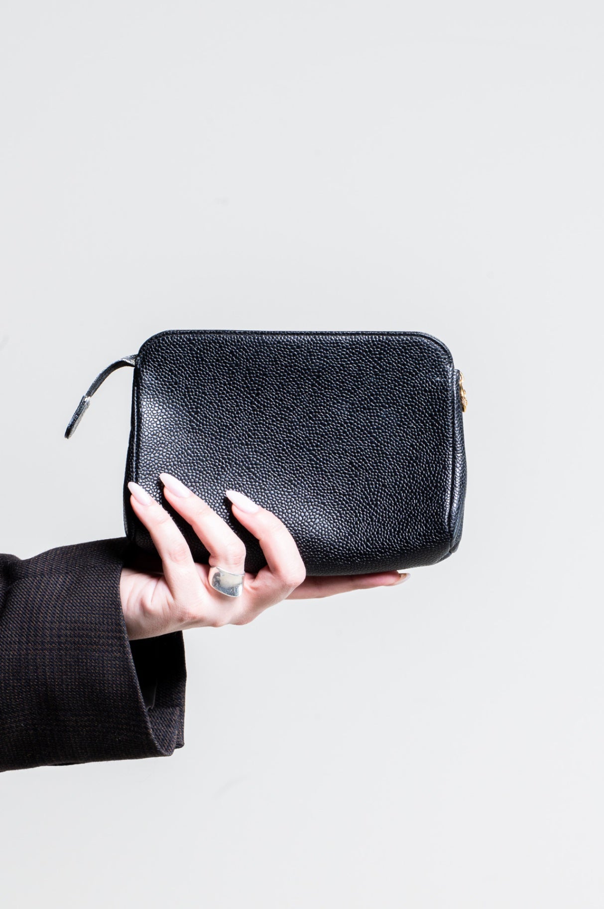 Black Vintage Caviar CC Small Pouch