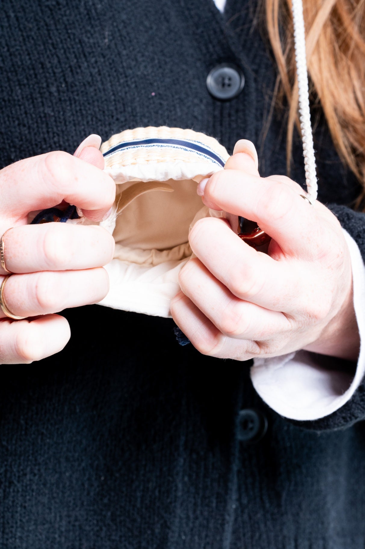 Rattan Mini Bucket Crossbody Bag