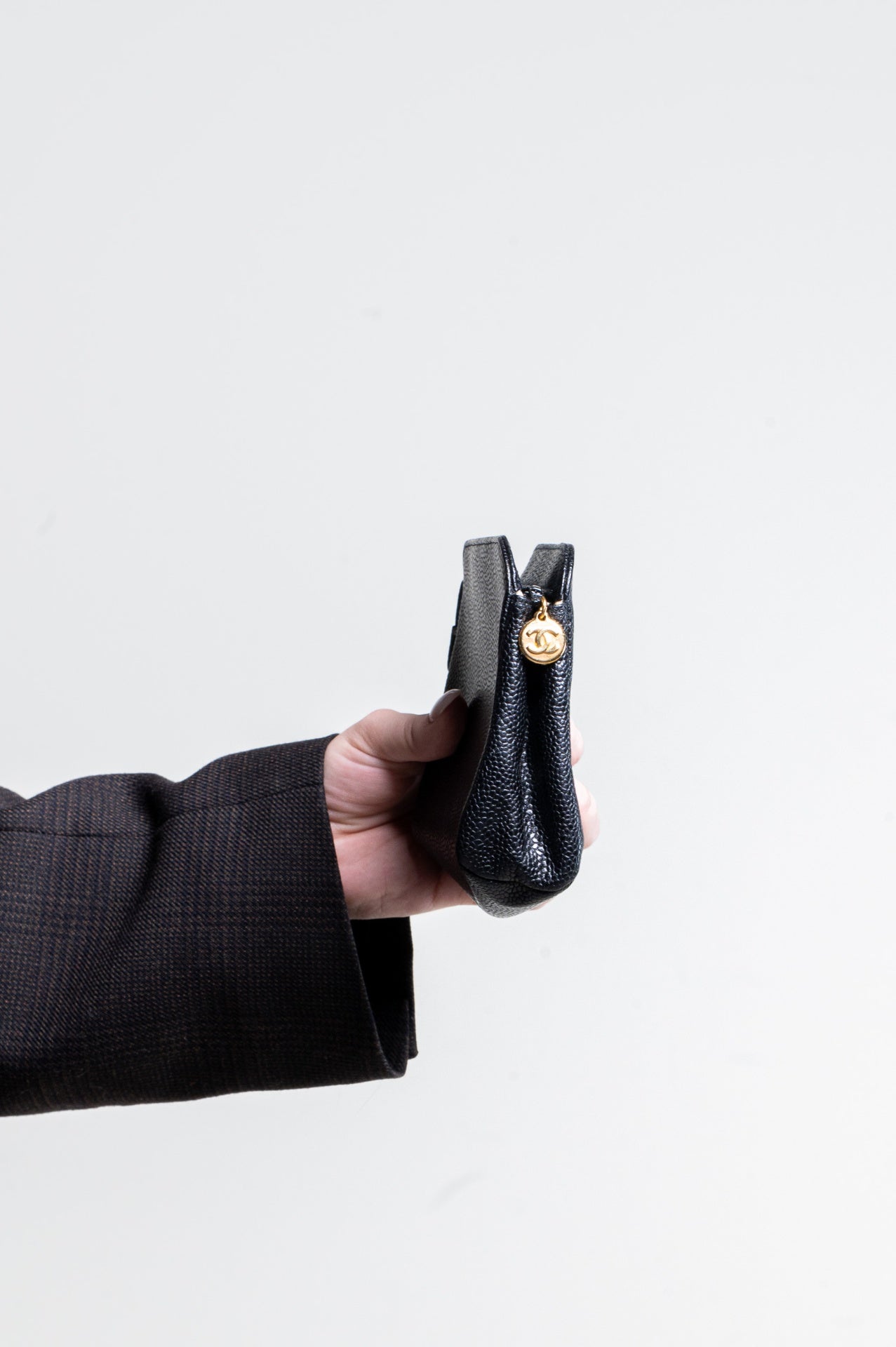 Black Vintage Caviar CC Small Pouch