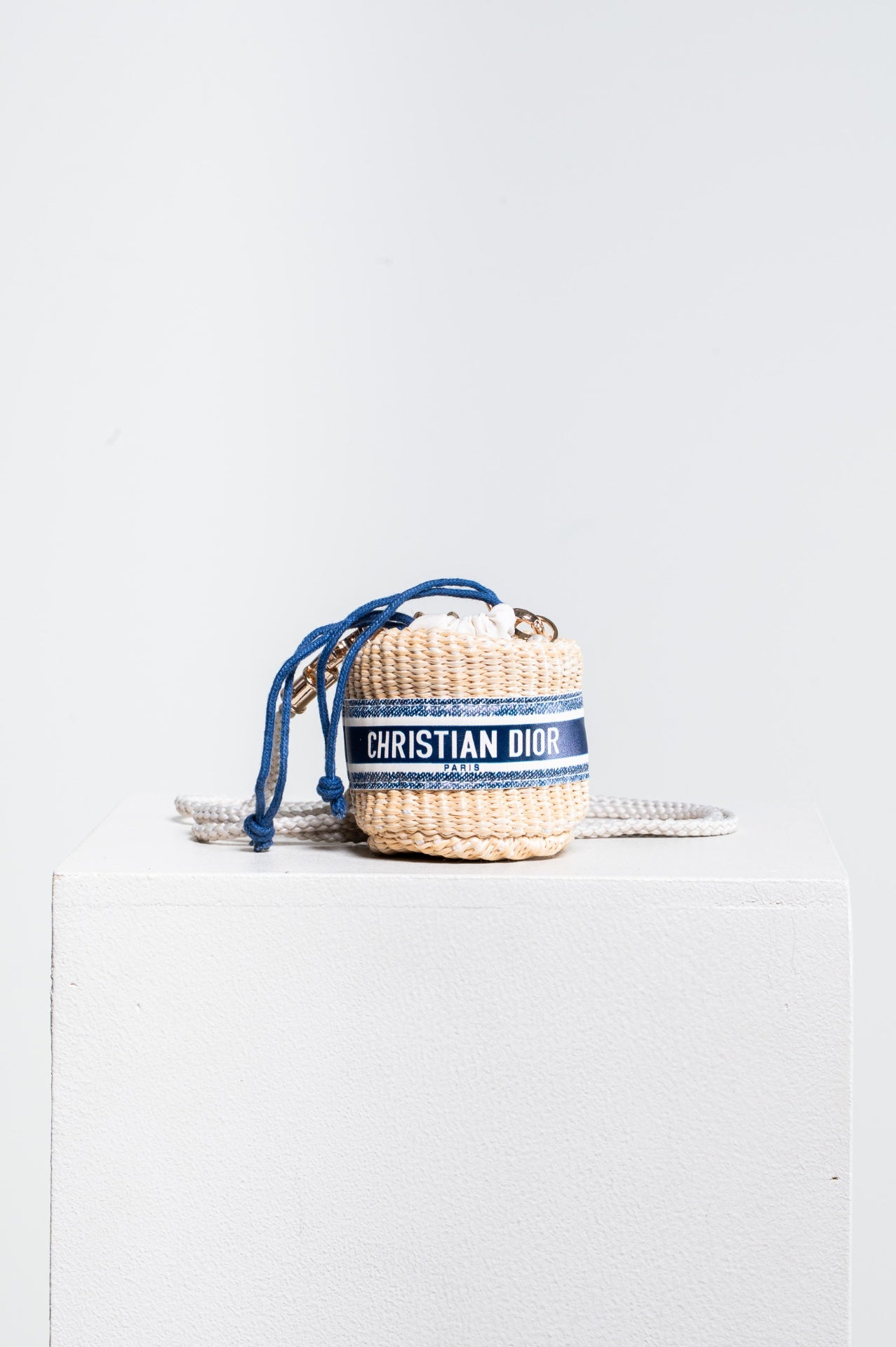 Rattan Mini Bucket Crossbody Bag
