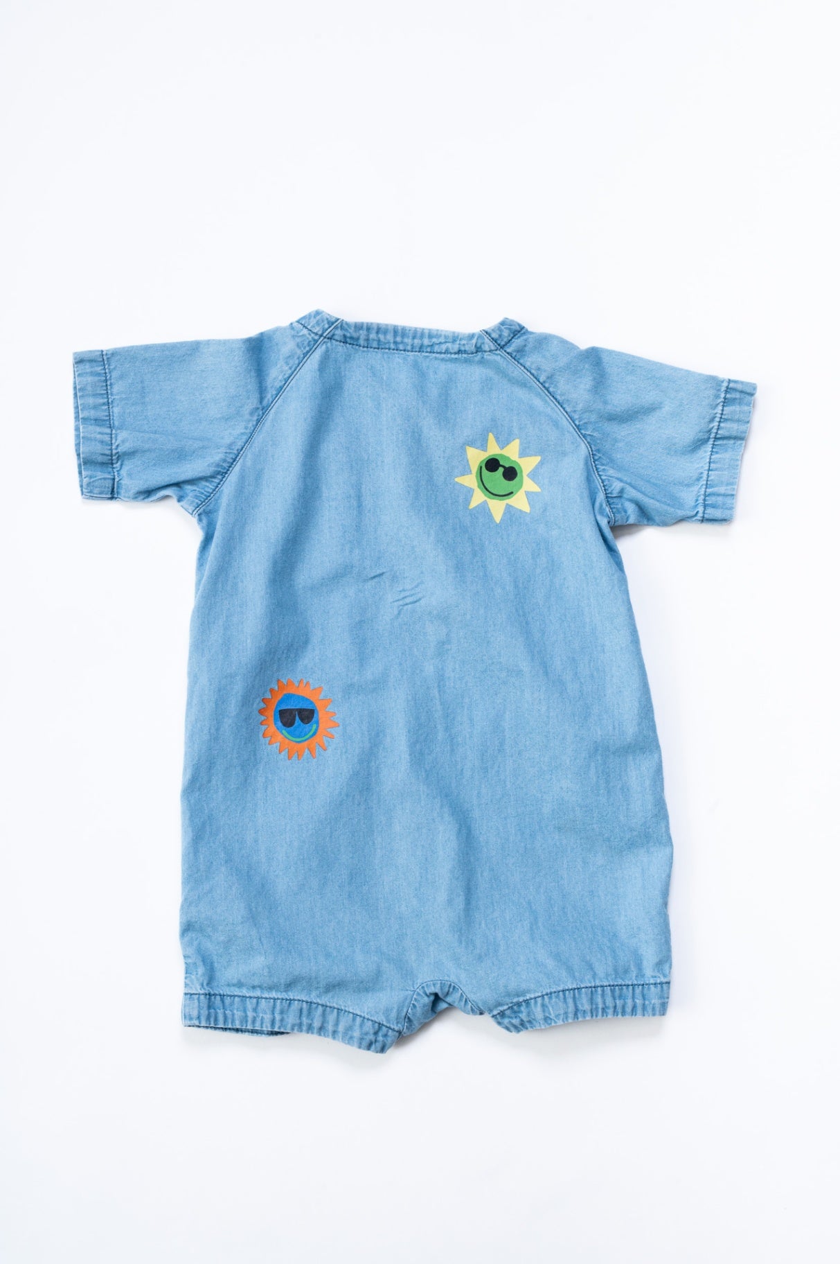 Denim Sun Burst Short Jumpsuit