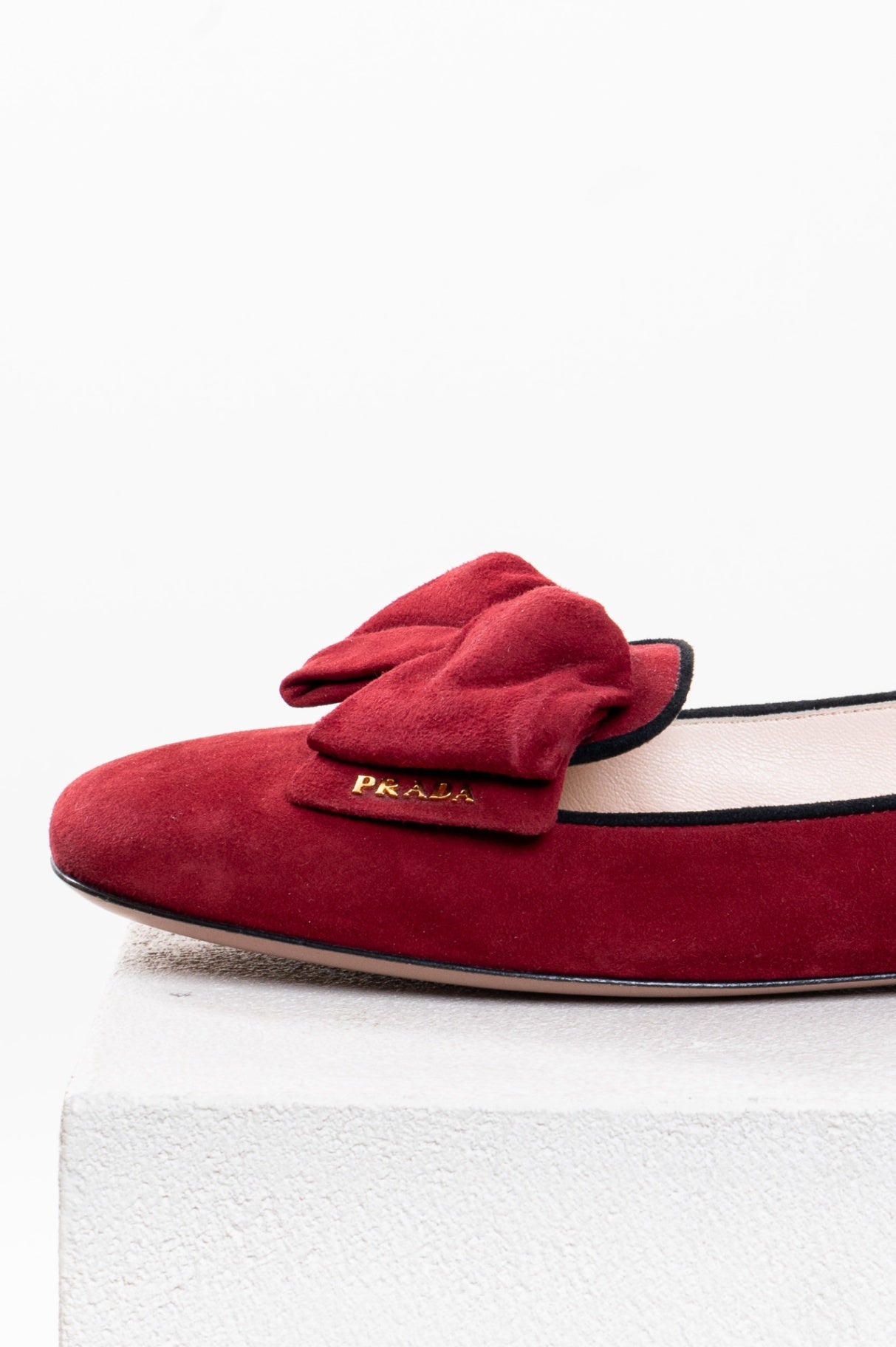 Burgundy Suede Smoking Slipper Flats