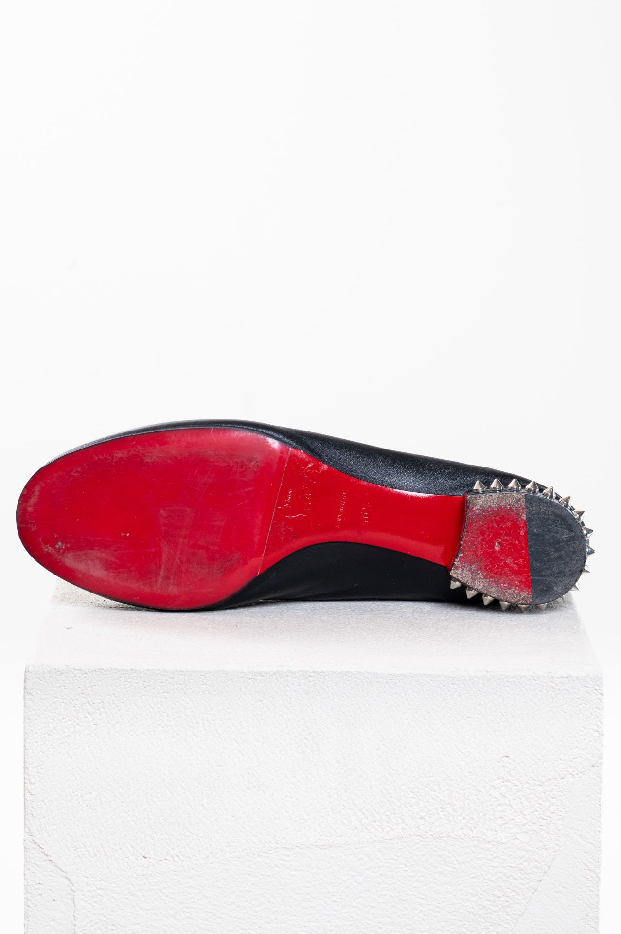 Black La Massine Spiked Leather Ballet Flats