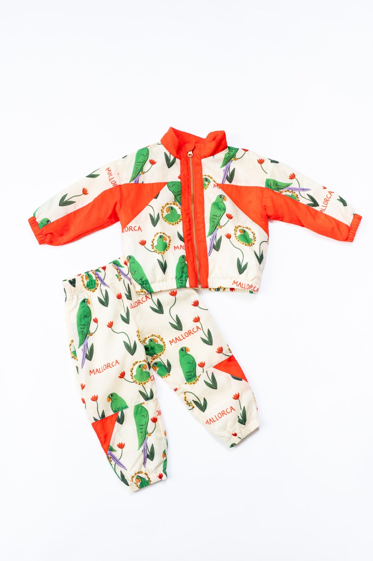 Girls 1.5-3Y Parrot Print Nylon Tracksuit