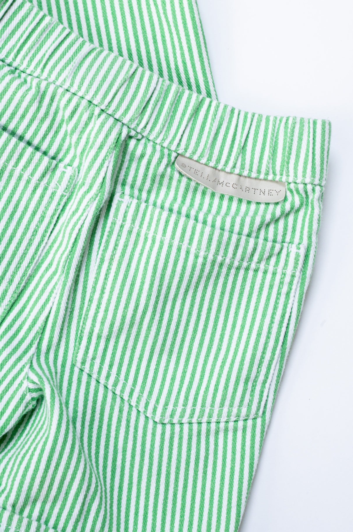 Green Striped Denim Jacket & Short Set