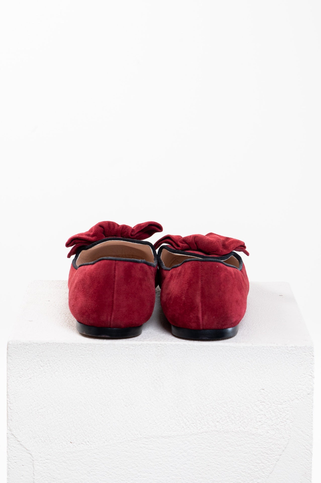 Burgundy Suede Smoking Slipper Flats
