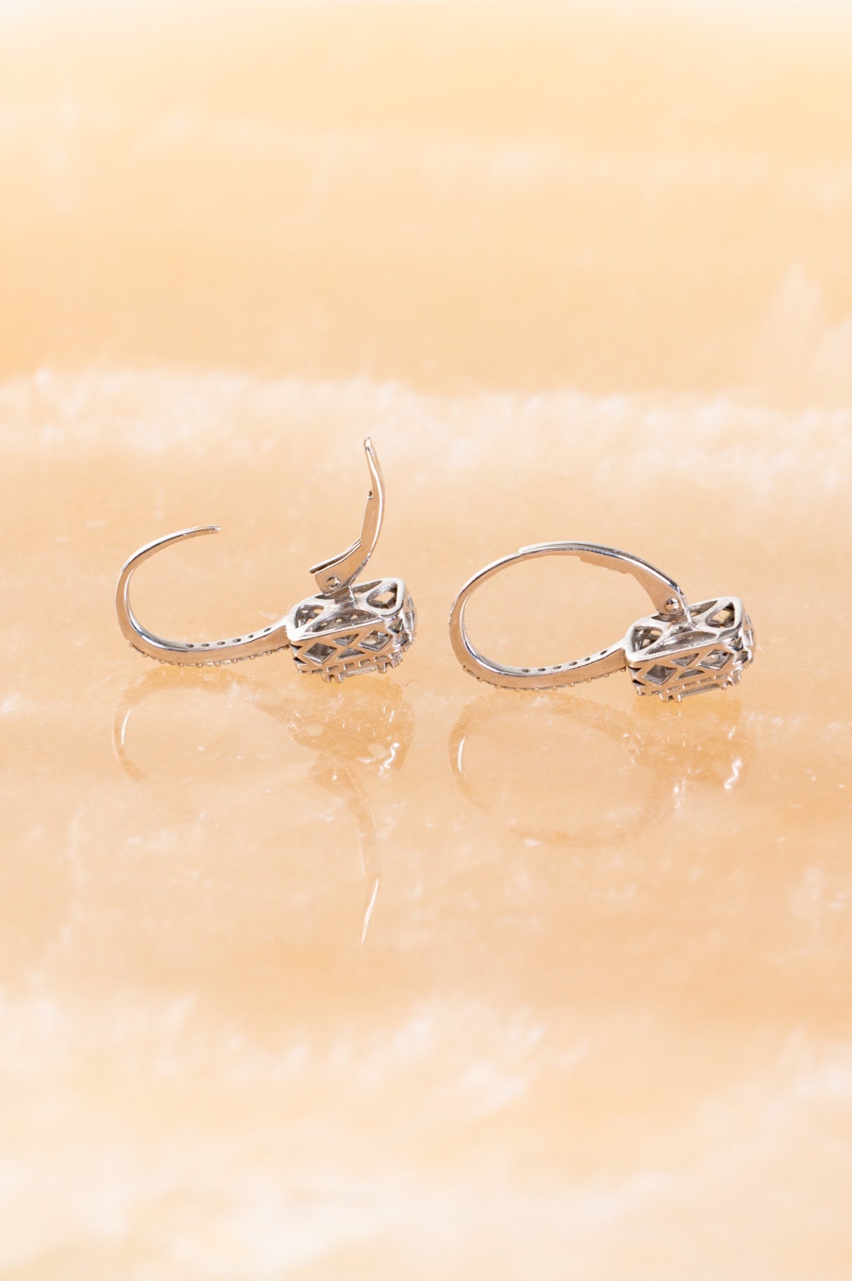 White Gold Diamond Drop Earrings