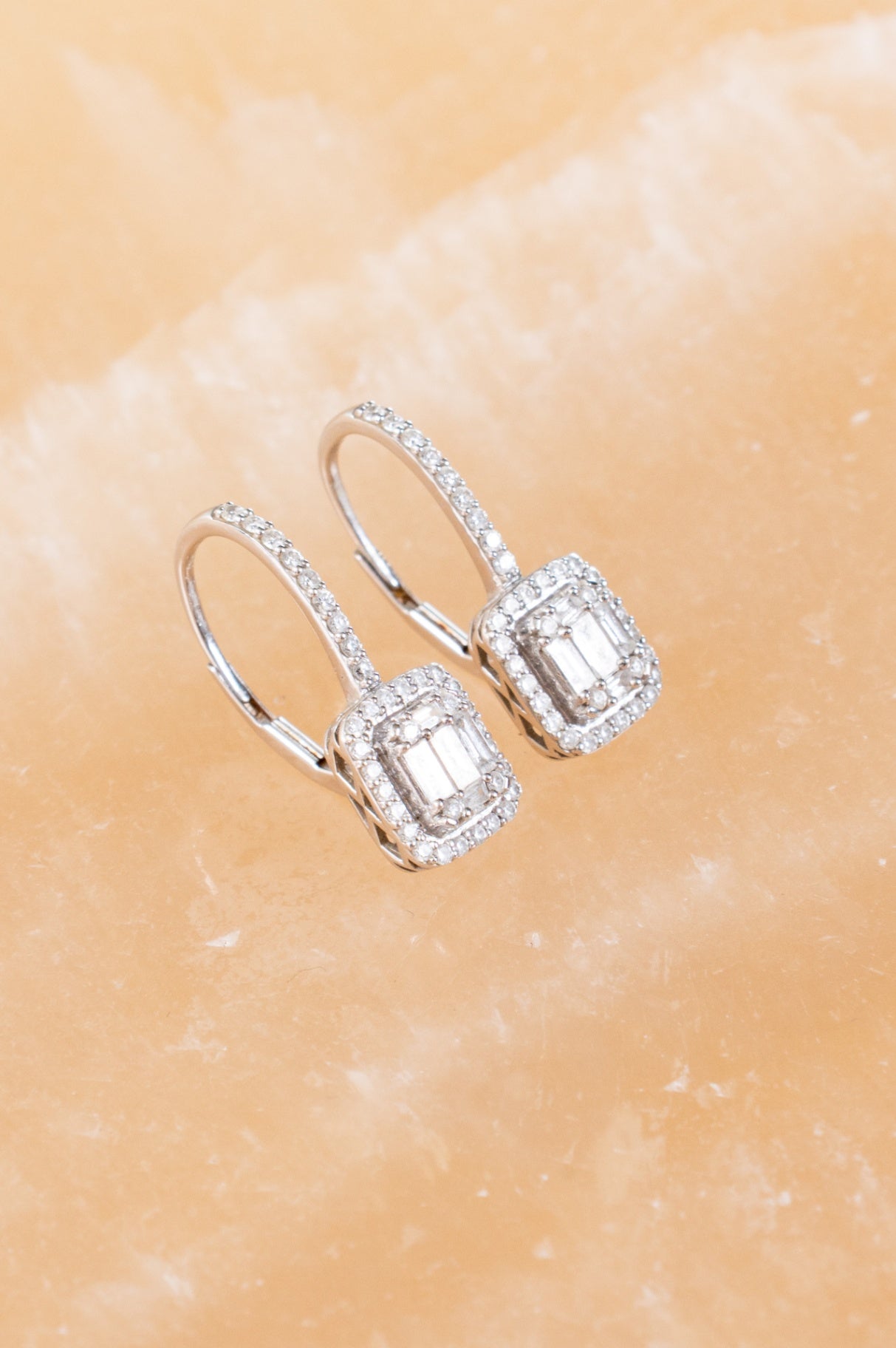 White Gold Diamond Drop Earrings