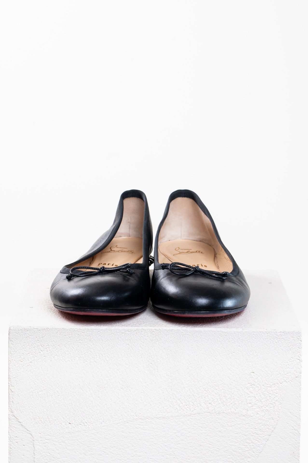 Black La Massine Spiked Leather Ballet Flats