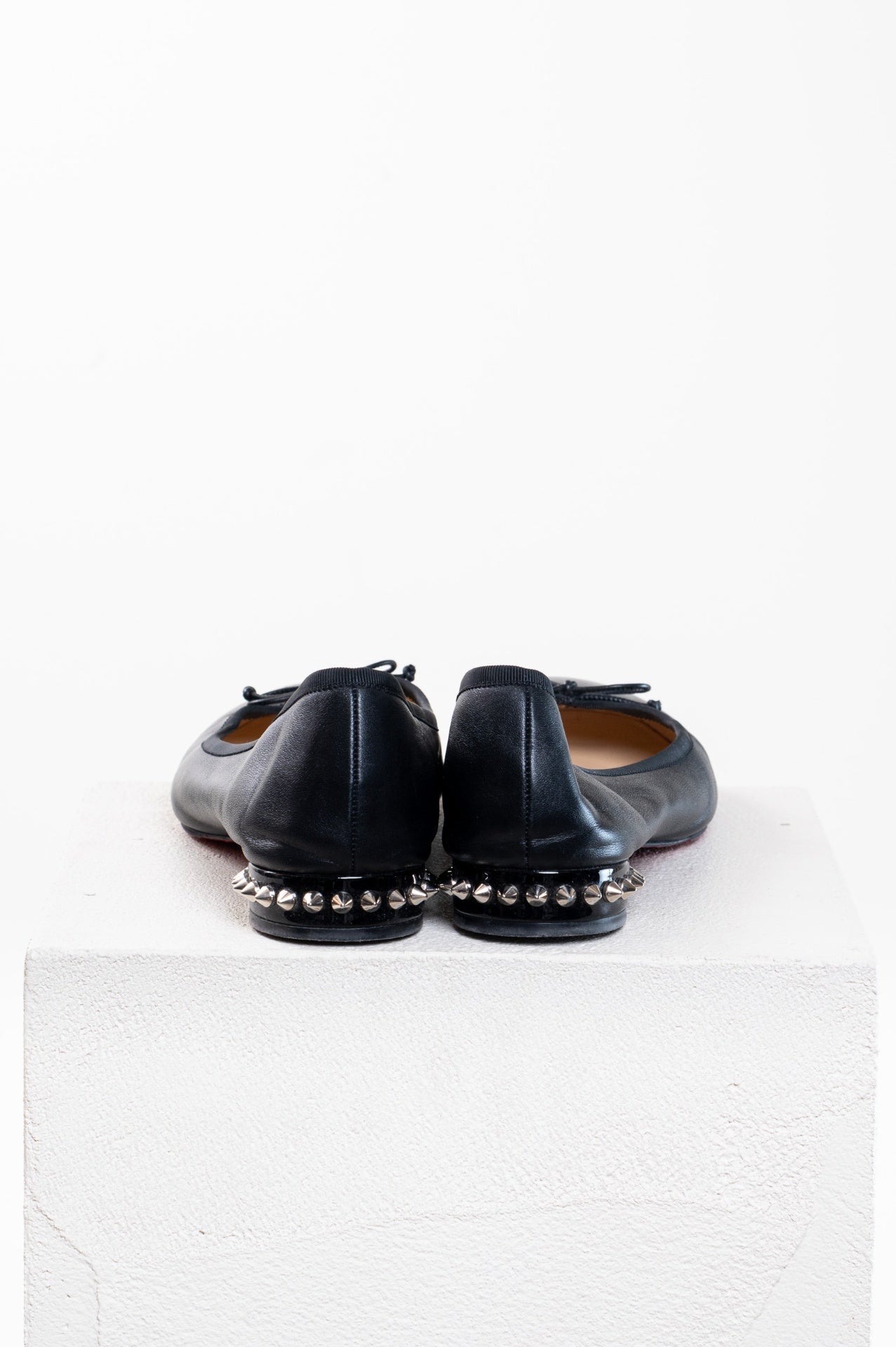 Black La Massine Spiked Leather Ballet Flats