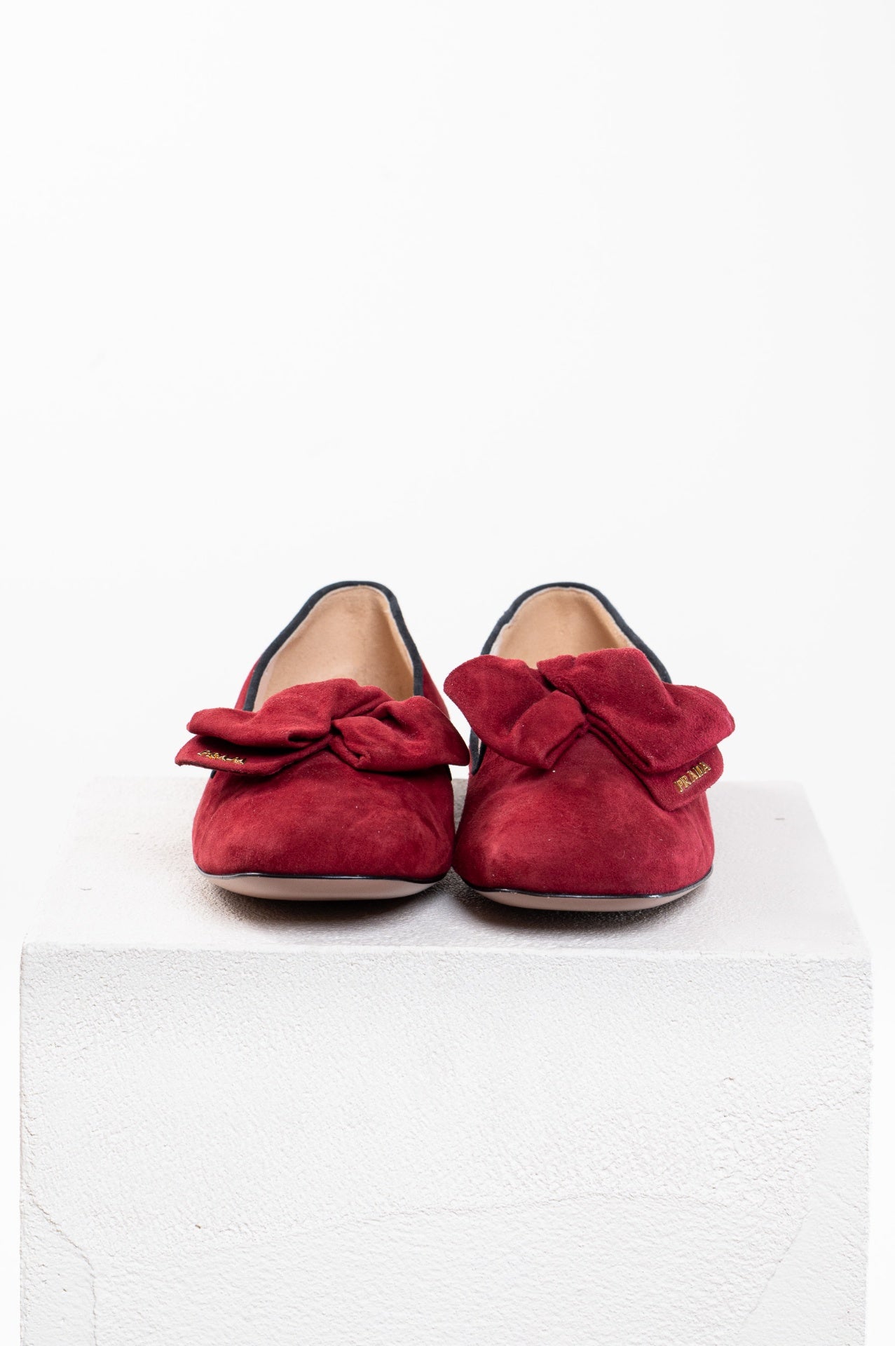 Burgundy Suede Smoking Slipper Flats