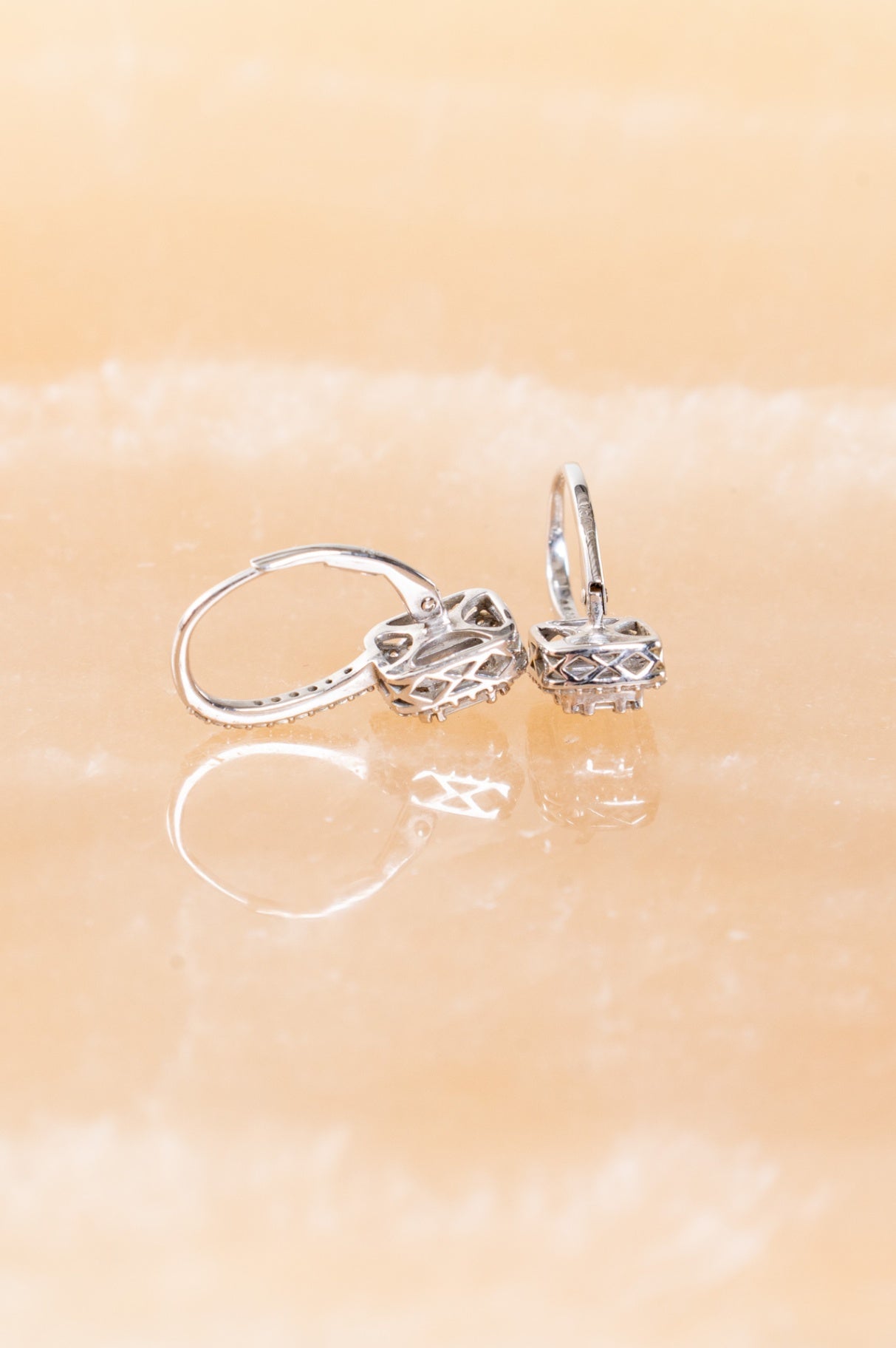 White Gold Diamond Drop Earrings