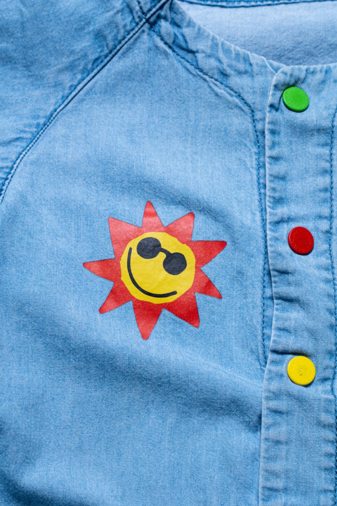 Denim Sun Burst Short Jumpsuit
