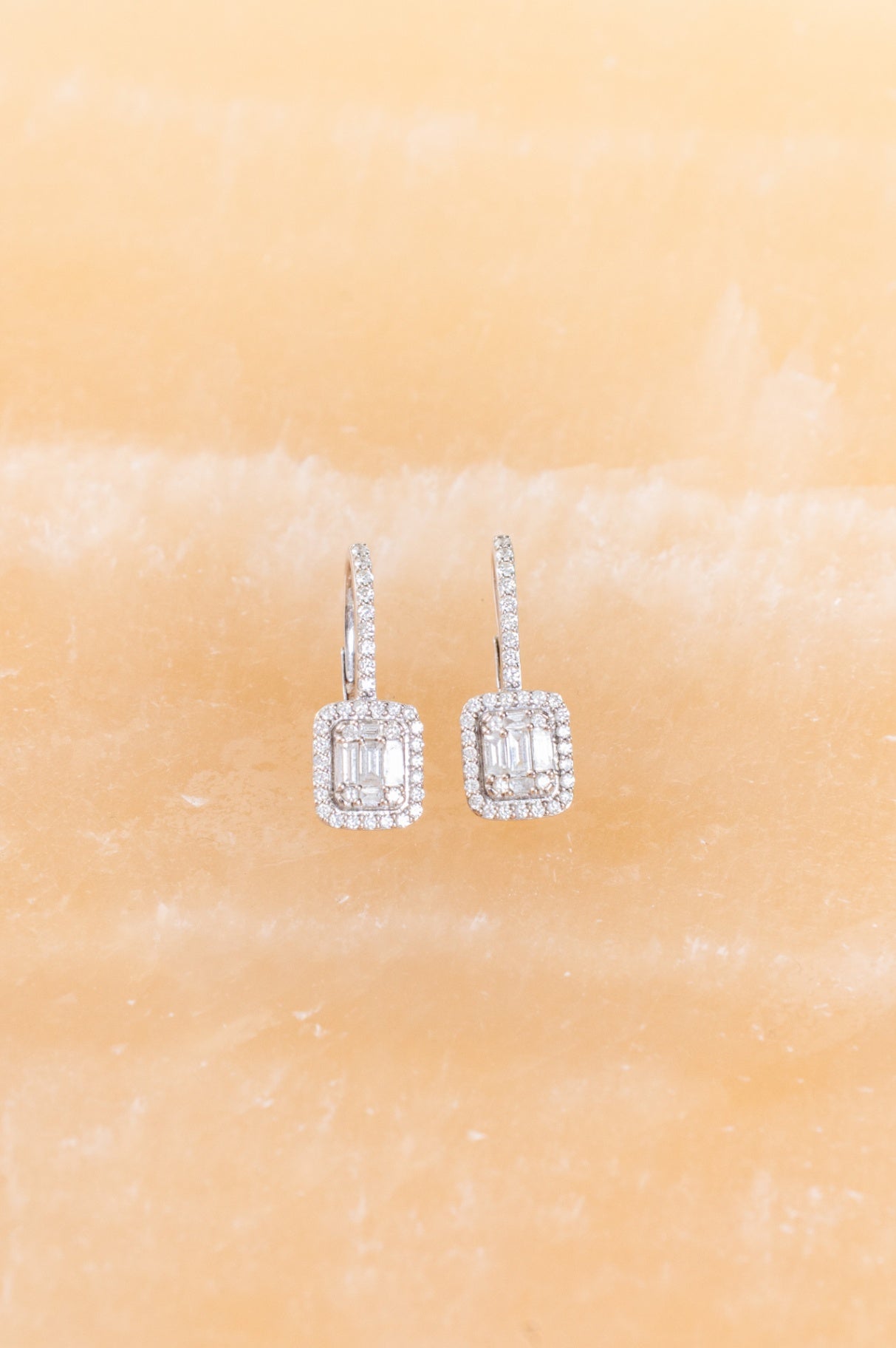 White Gold Diamond Drop Earrings