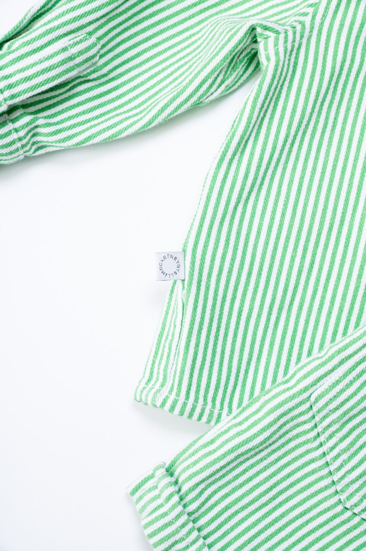 Green Striped Denim Jacket & Short Set
