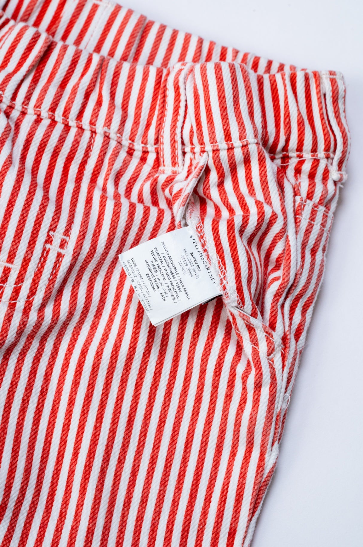 Red and White Stripe Short