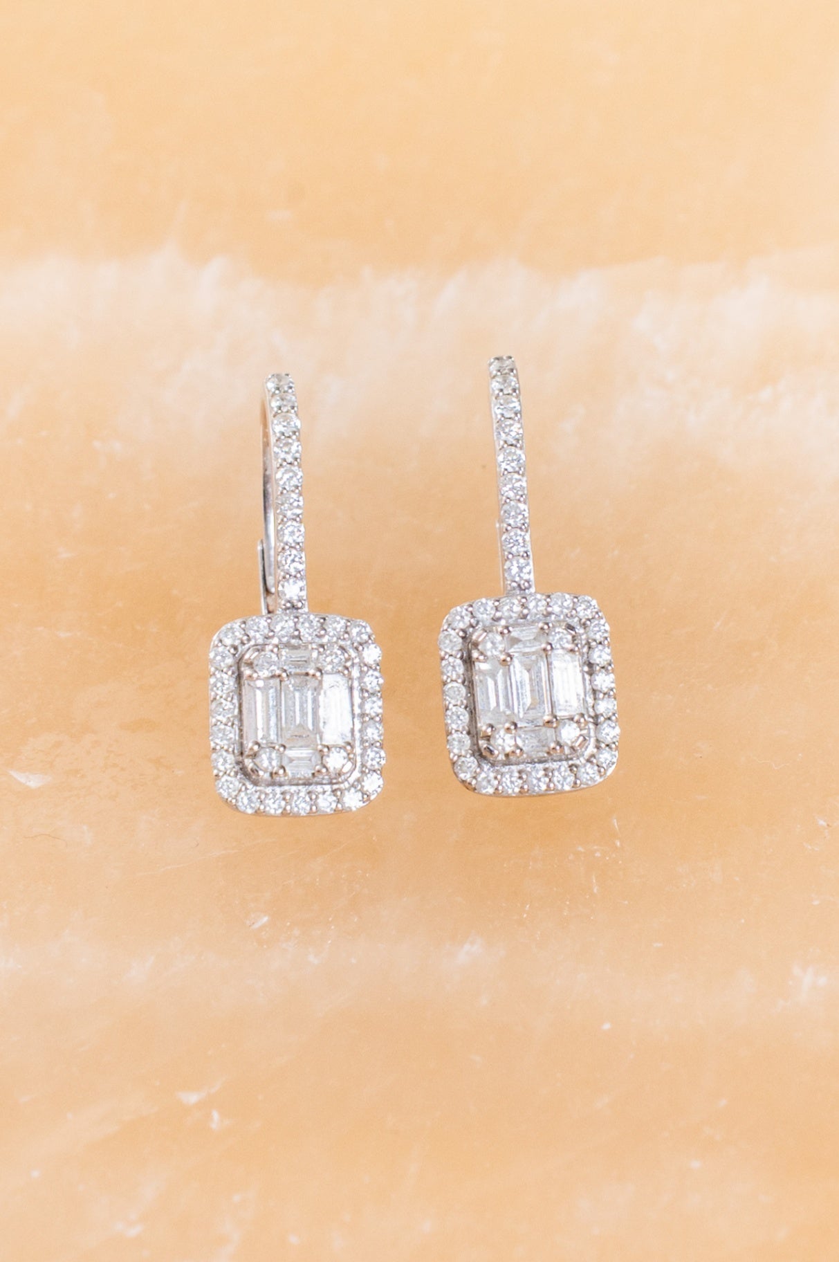 White Gold Diamond Drop Earrings