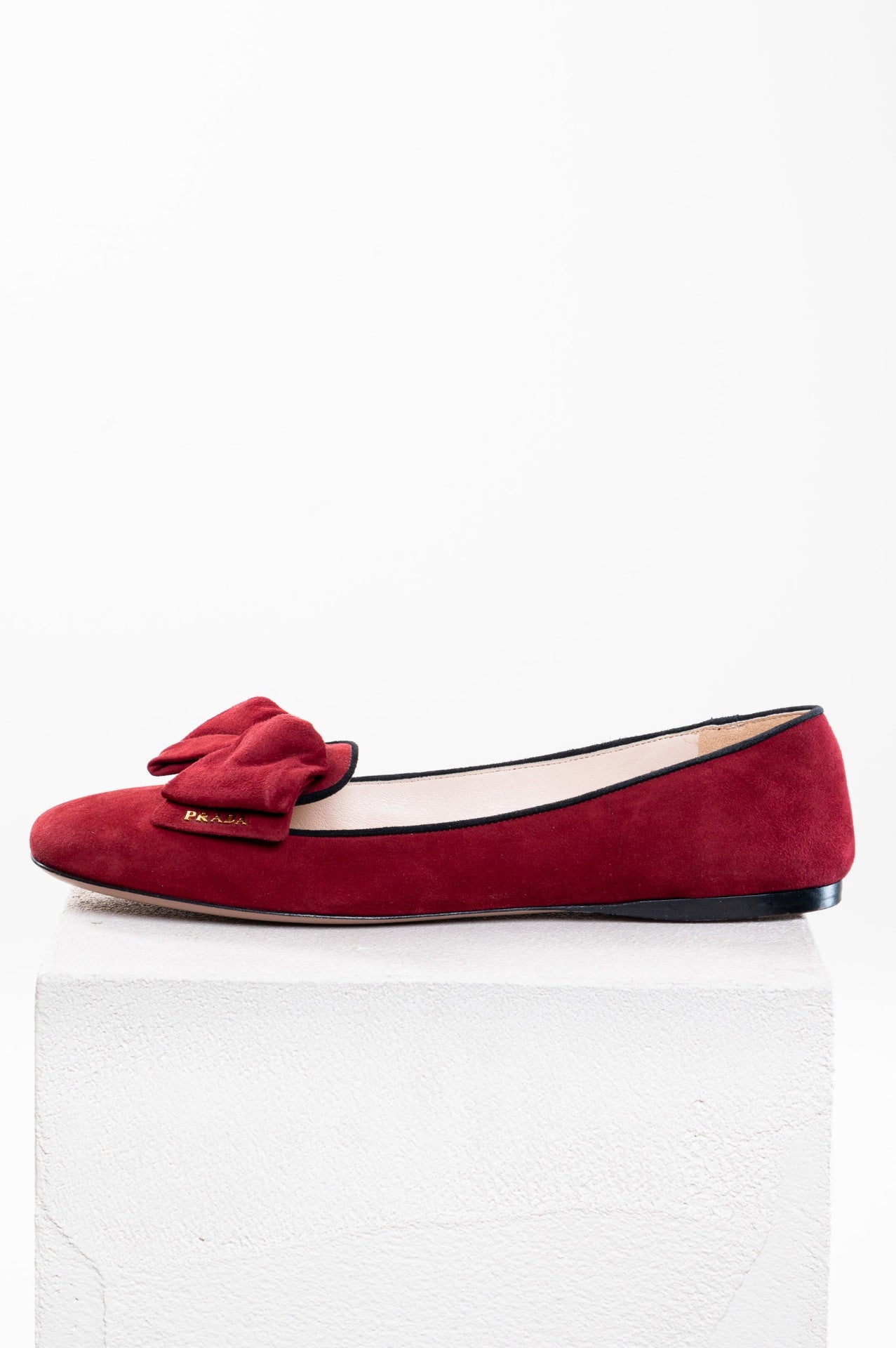 Burgundy Suede Smoking Slipper Flats