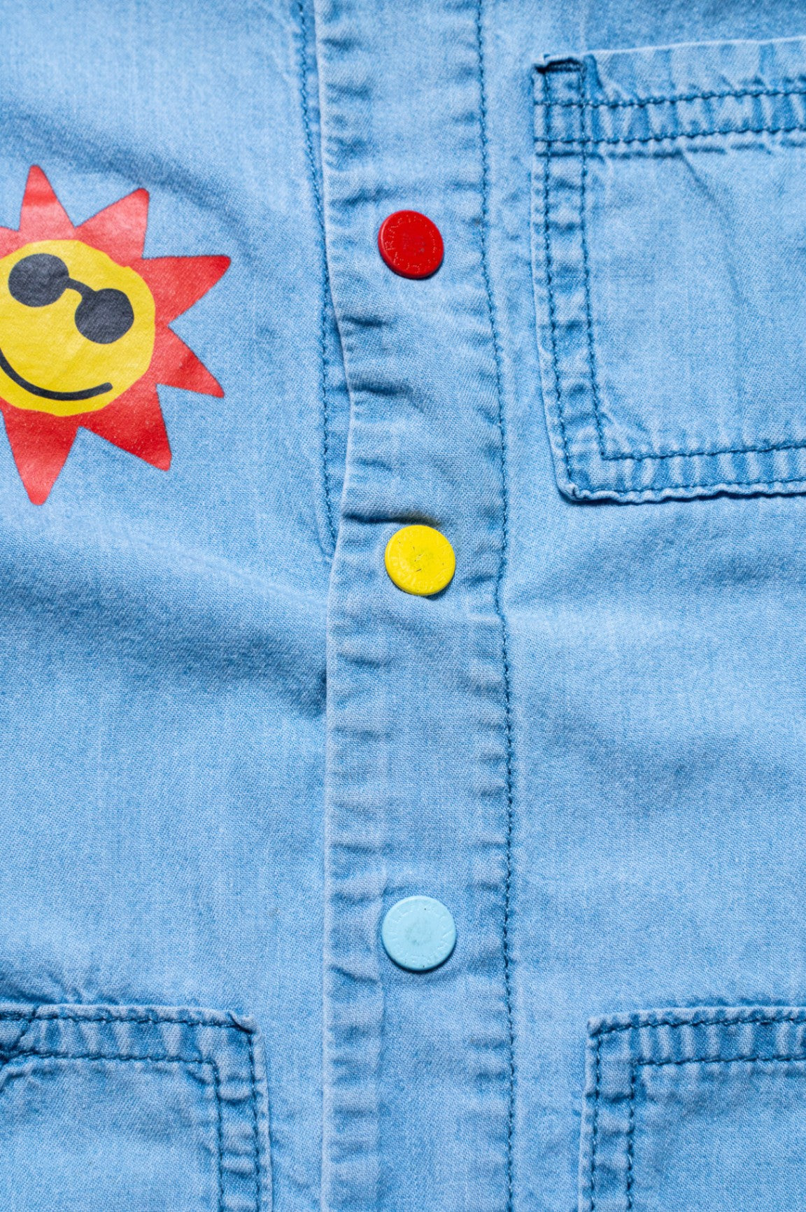 Denim Sun Burst Short Jumpsuit