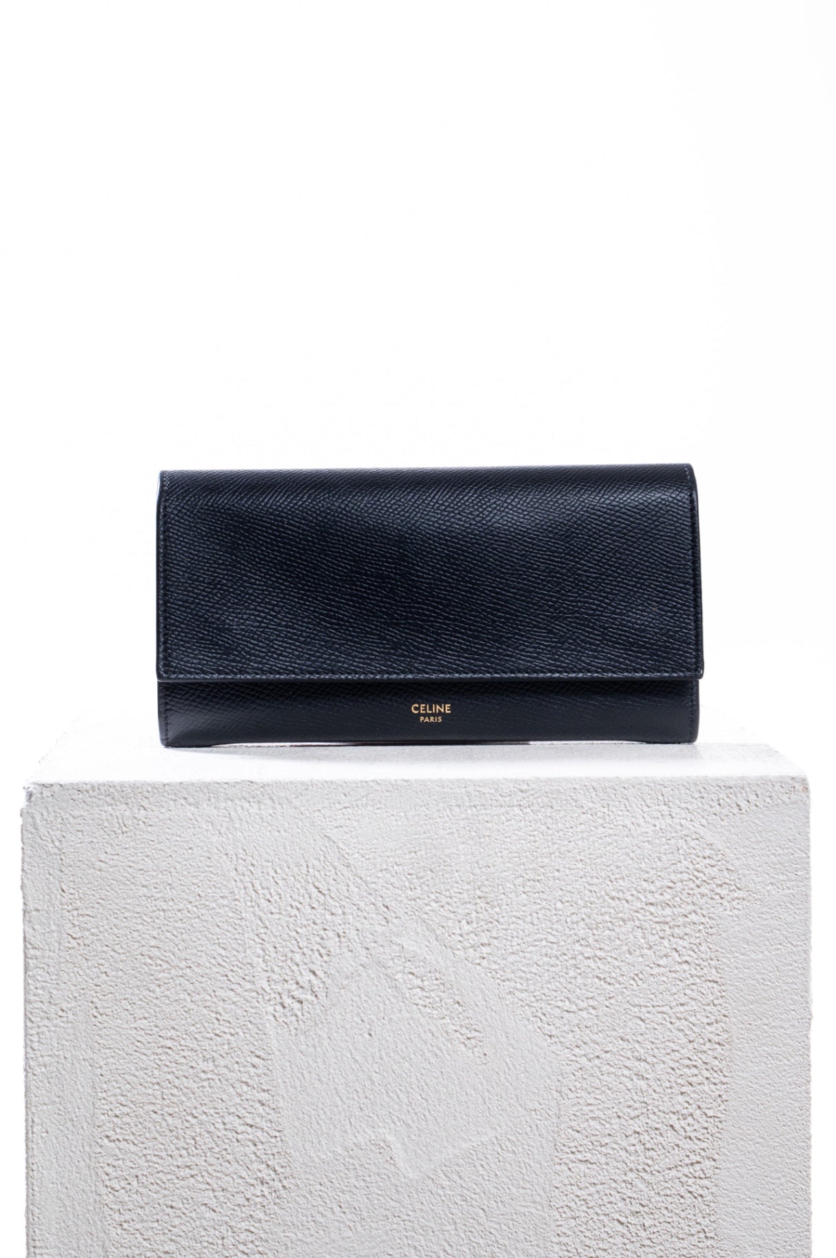 Black Flap Long Continental Wallet