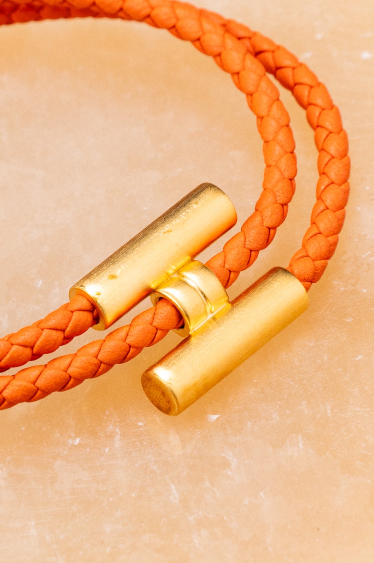 Orange & Gold Tournis Tresse Bracelet