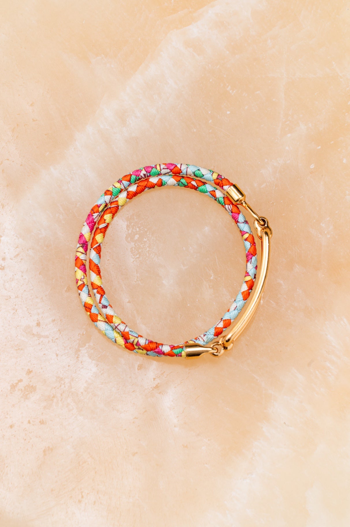 Multicolor Rose Gold Roulis Double Tour Bracelet