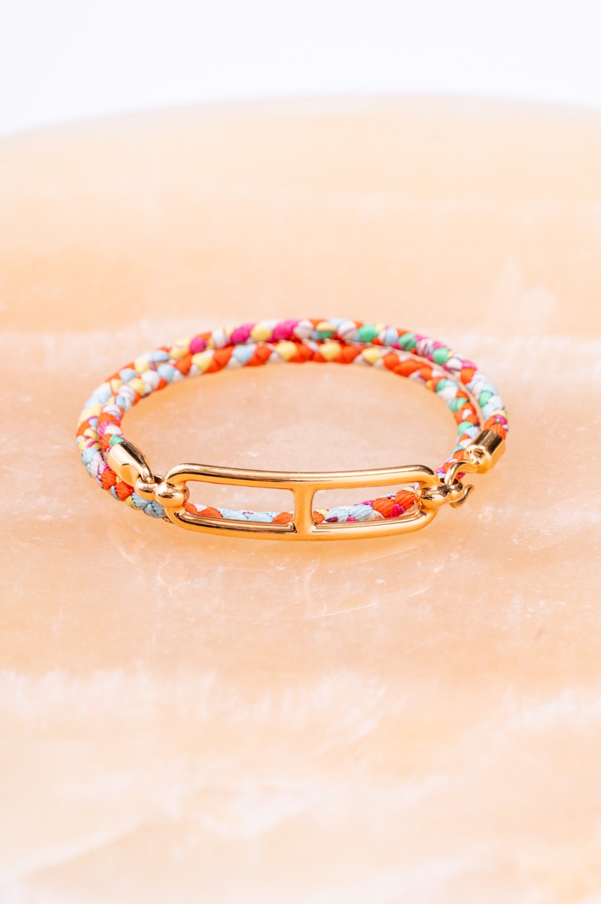 Multicolor Rose Gold Roulis Double Tour Bracelet