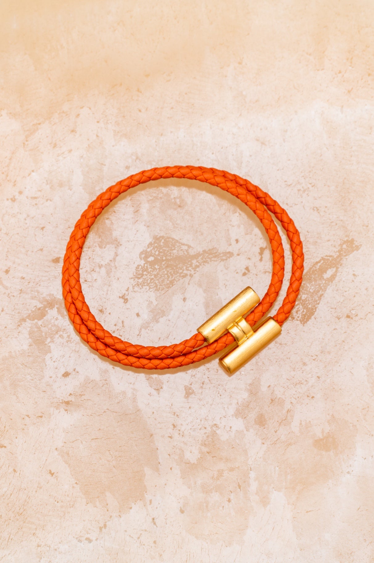 Orange & Gold Tournis Tresse Bracelet