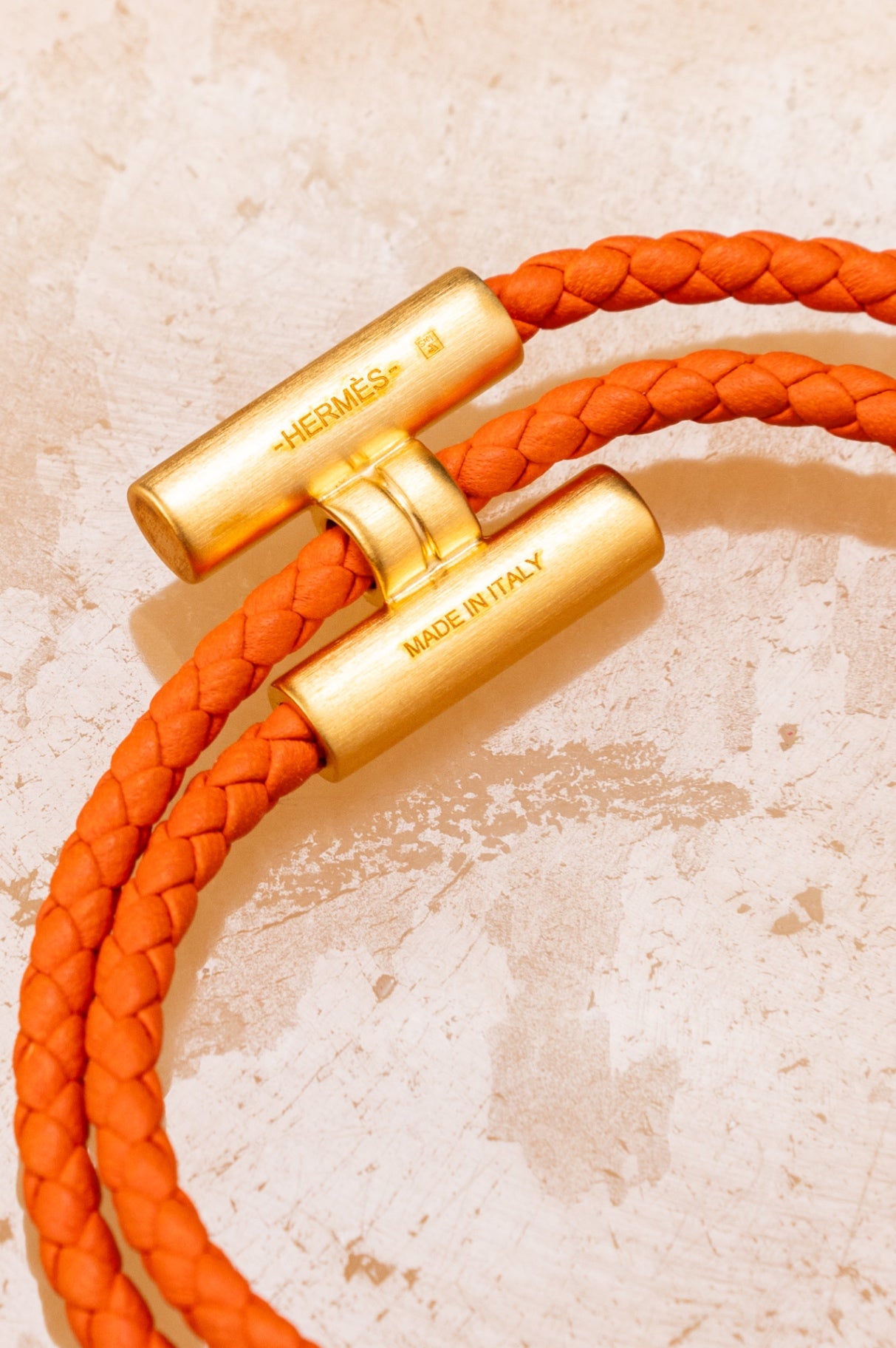 Orange & Gold Tournis Tresse Bracelet