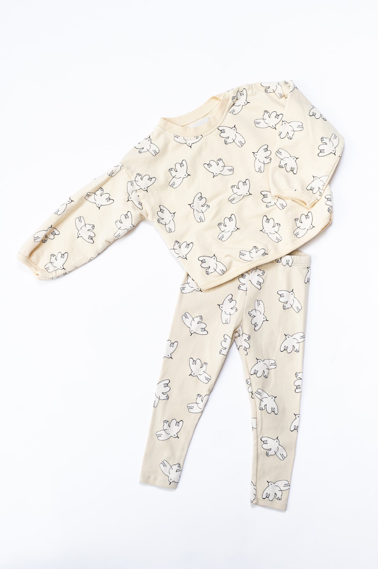 Yellow Bird Print Sweatsuit
