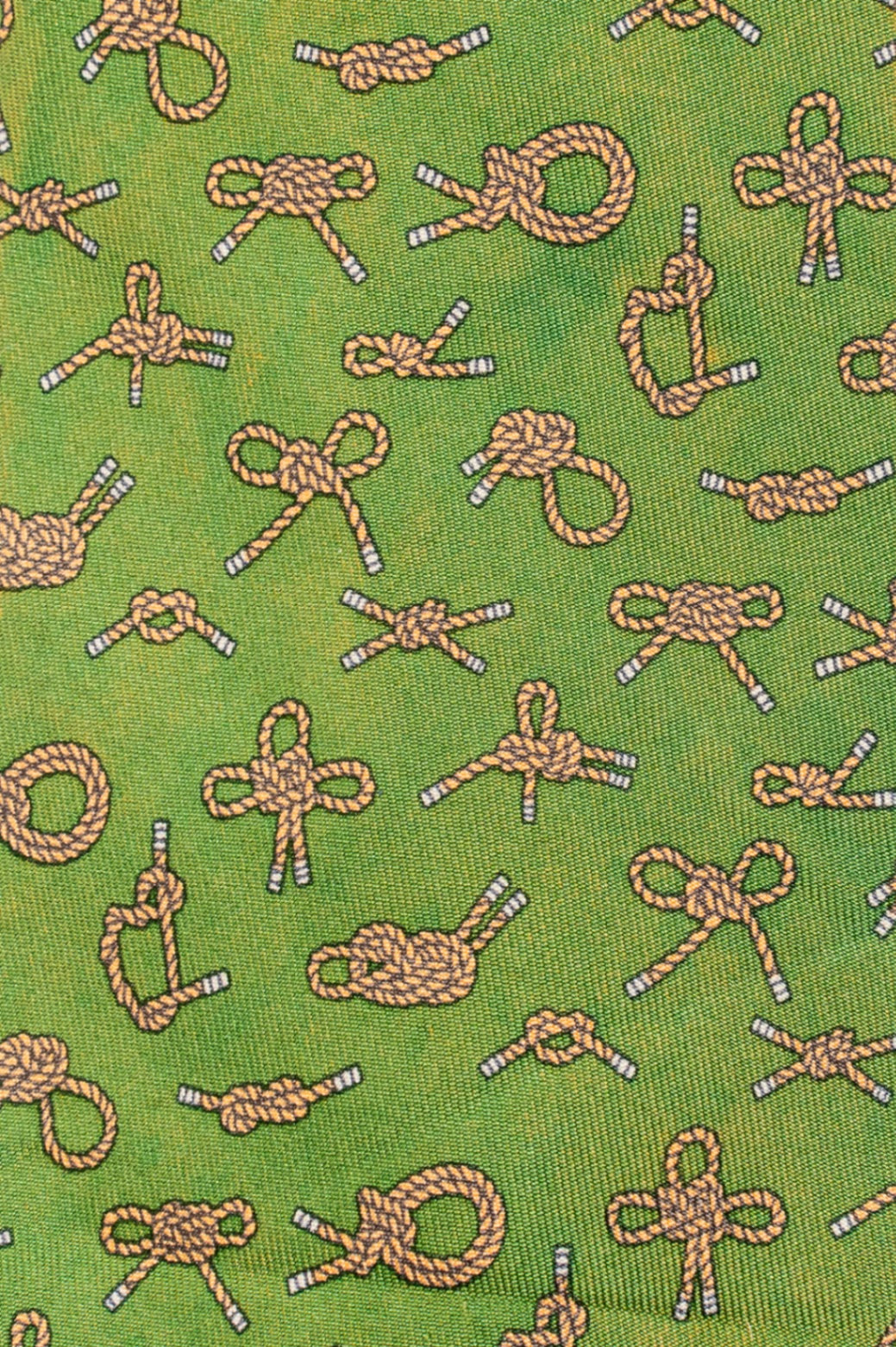 Green Rope Knot Print Tie