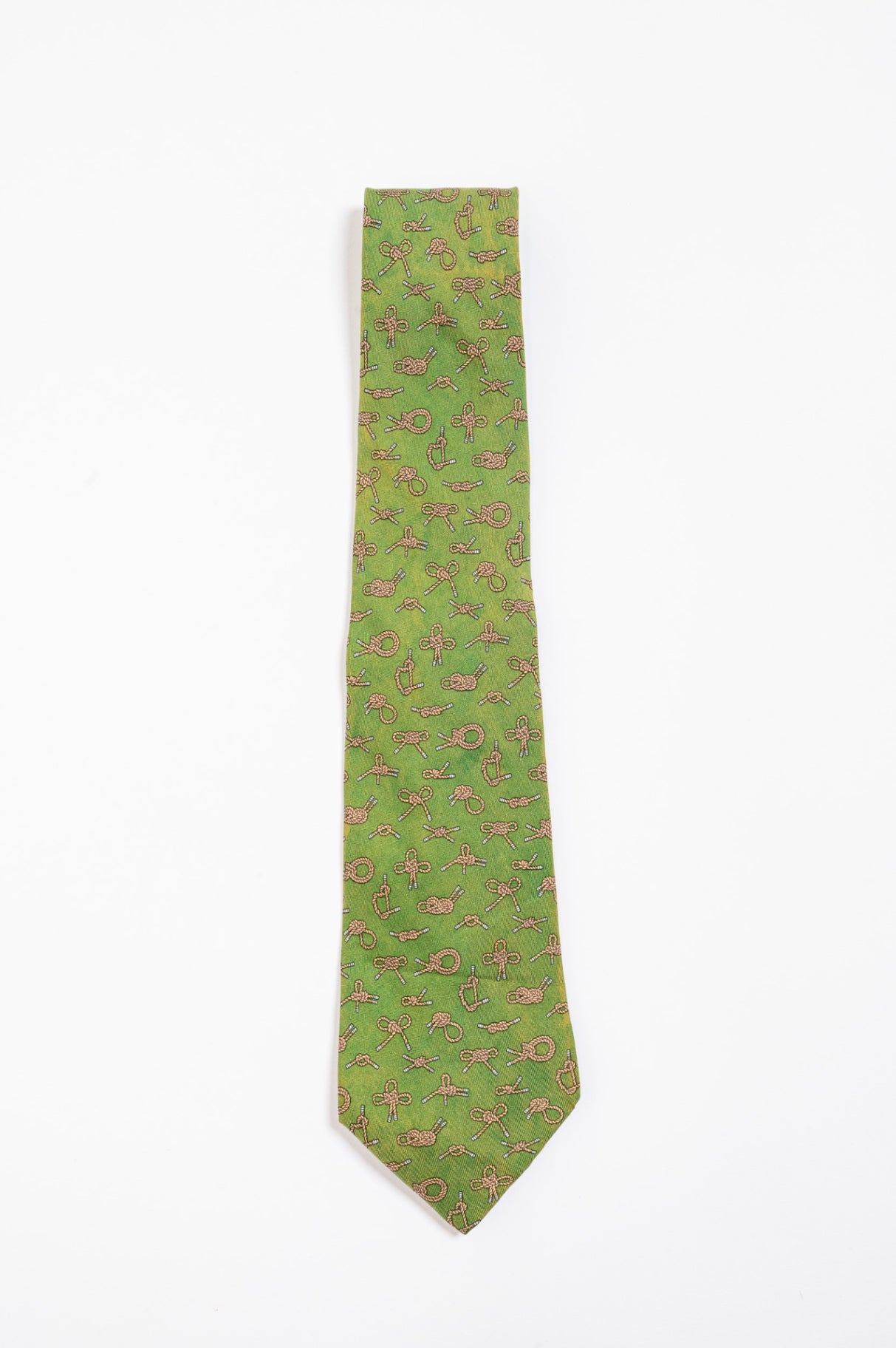 Green Rope Knot Print Tie
