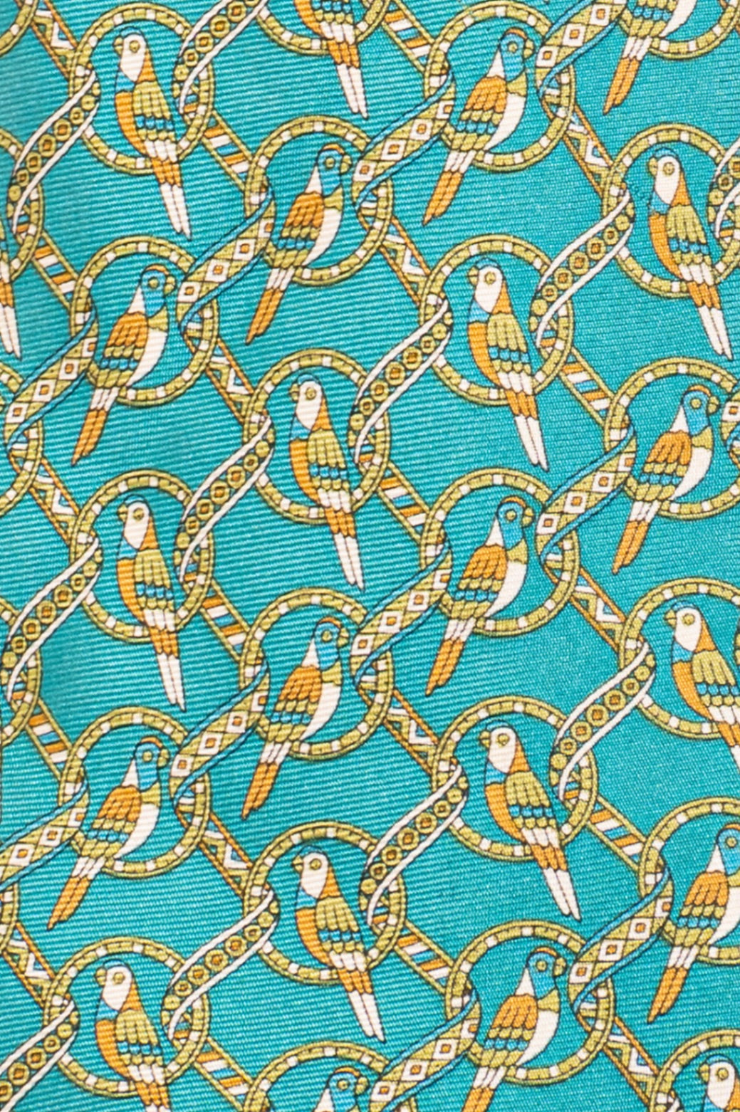 Turquoise Bird Print Tie