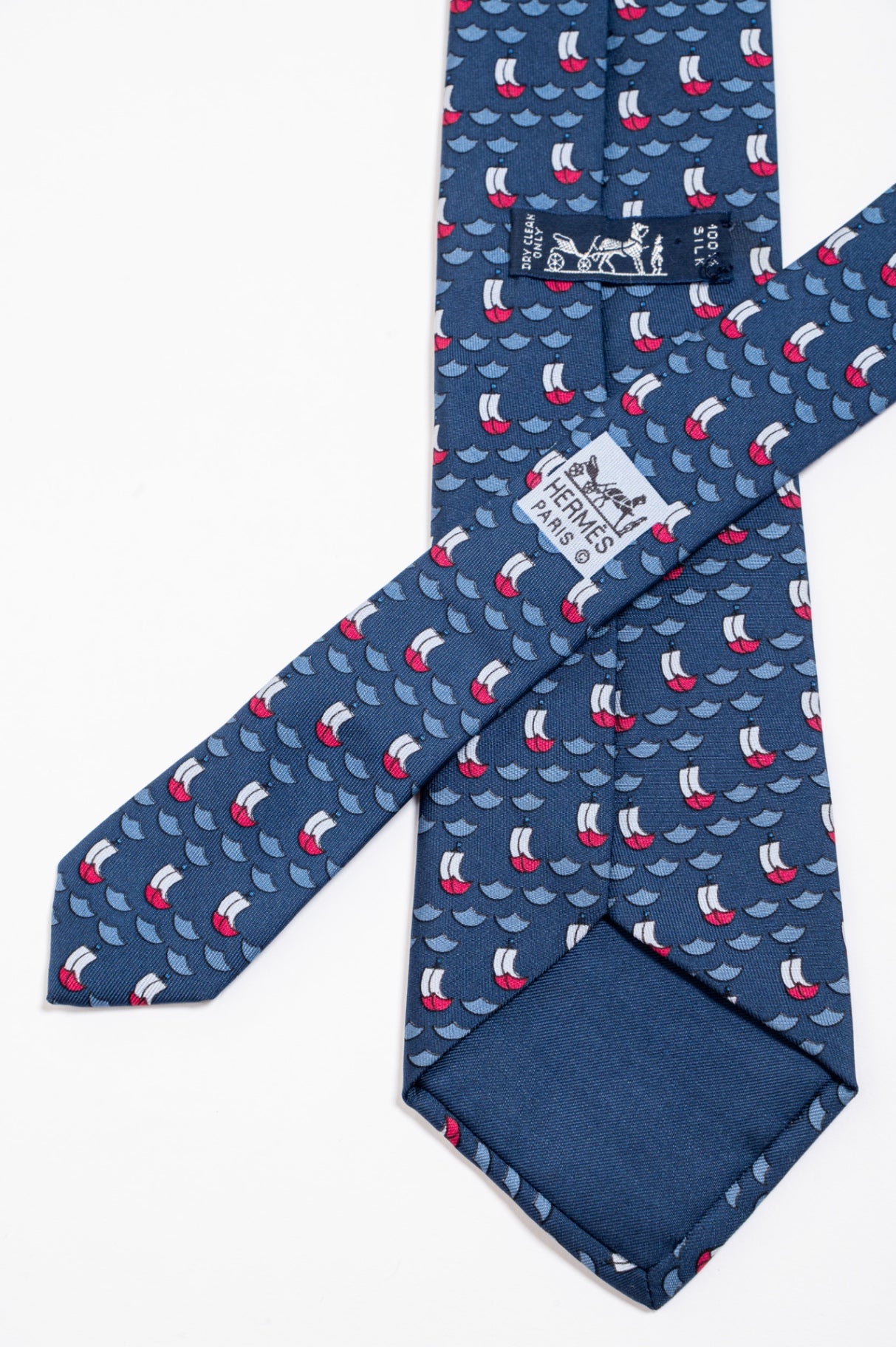 Navy Sailboat Print Tie