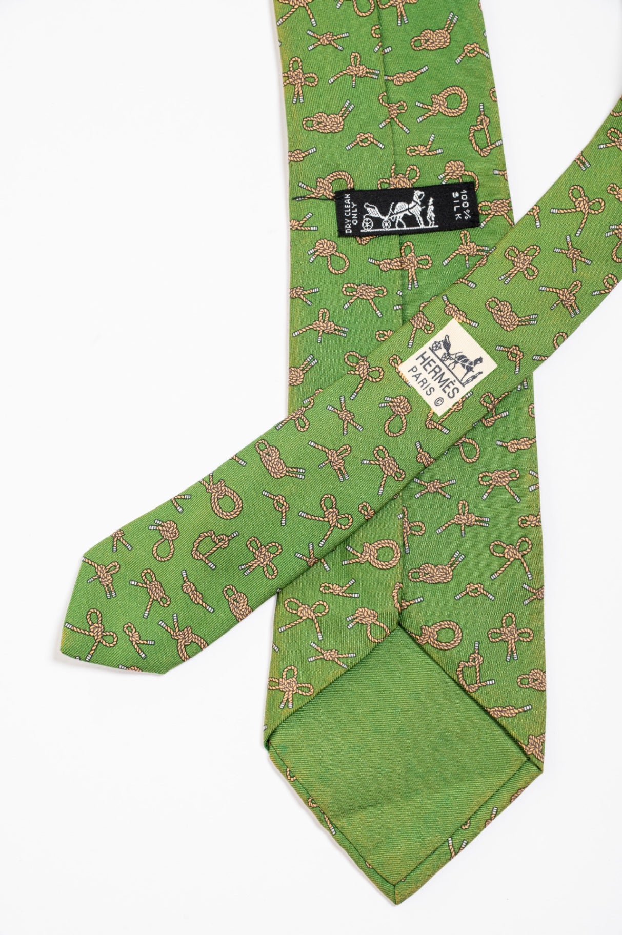 Green Rope Knot Print Tie