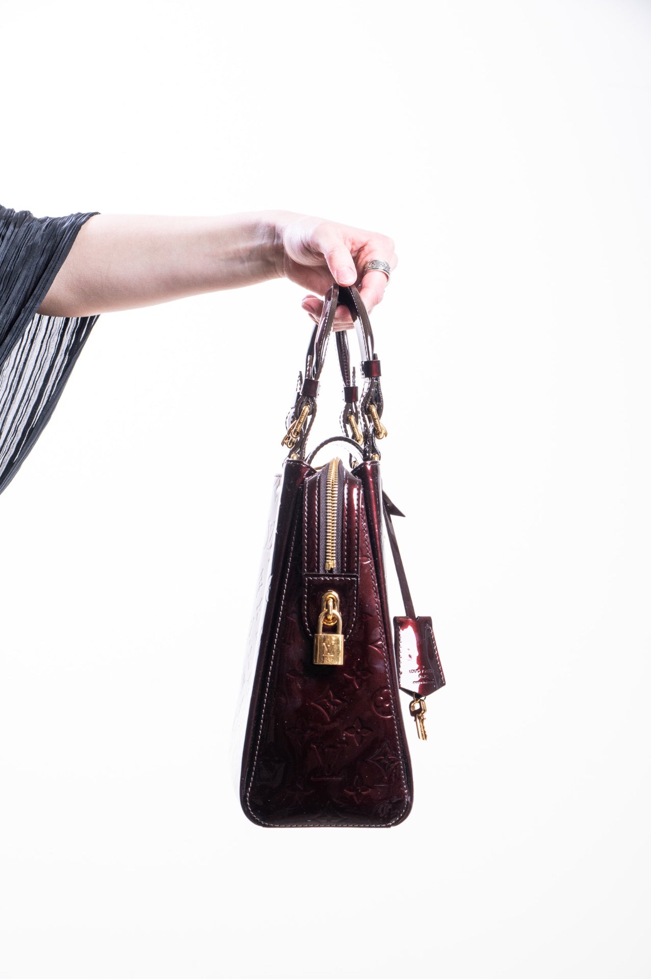 Amarante Patent Leather Melrose Handbag